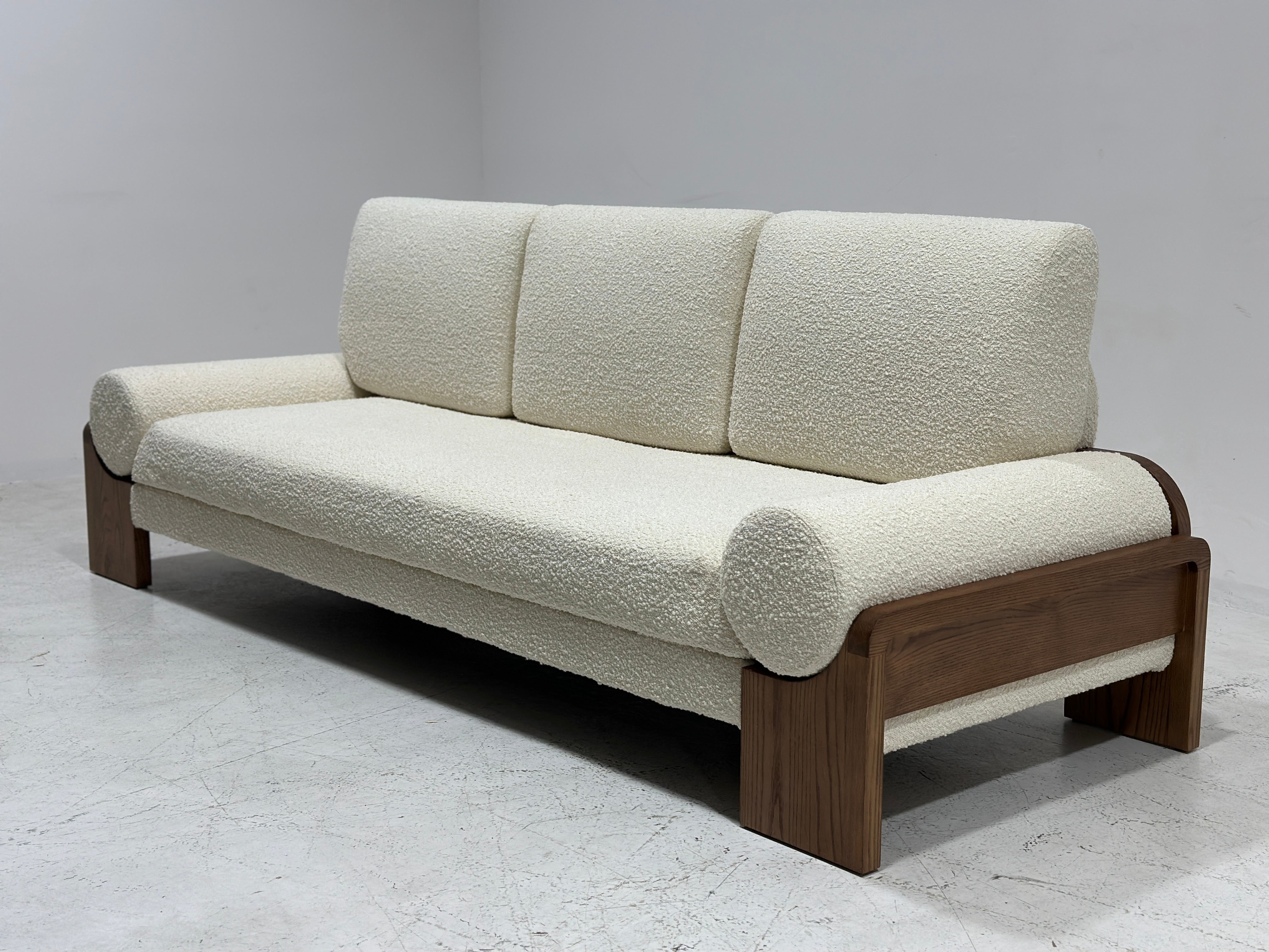 Olivier Sofa in Bouclé Sand - Mid-Century Coastal Luxe Lounge