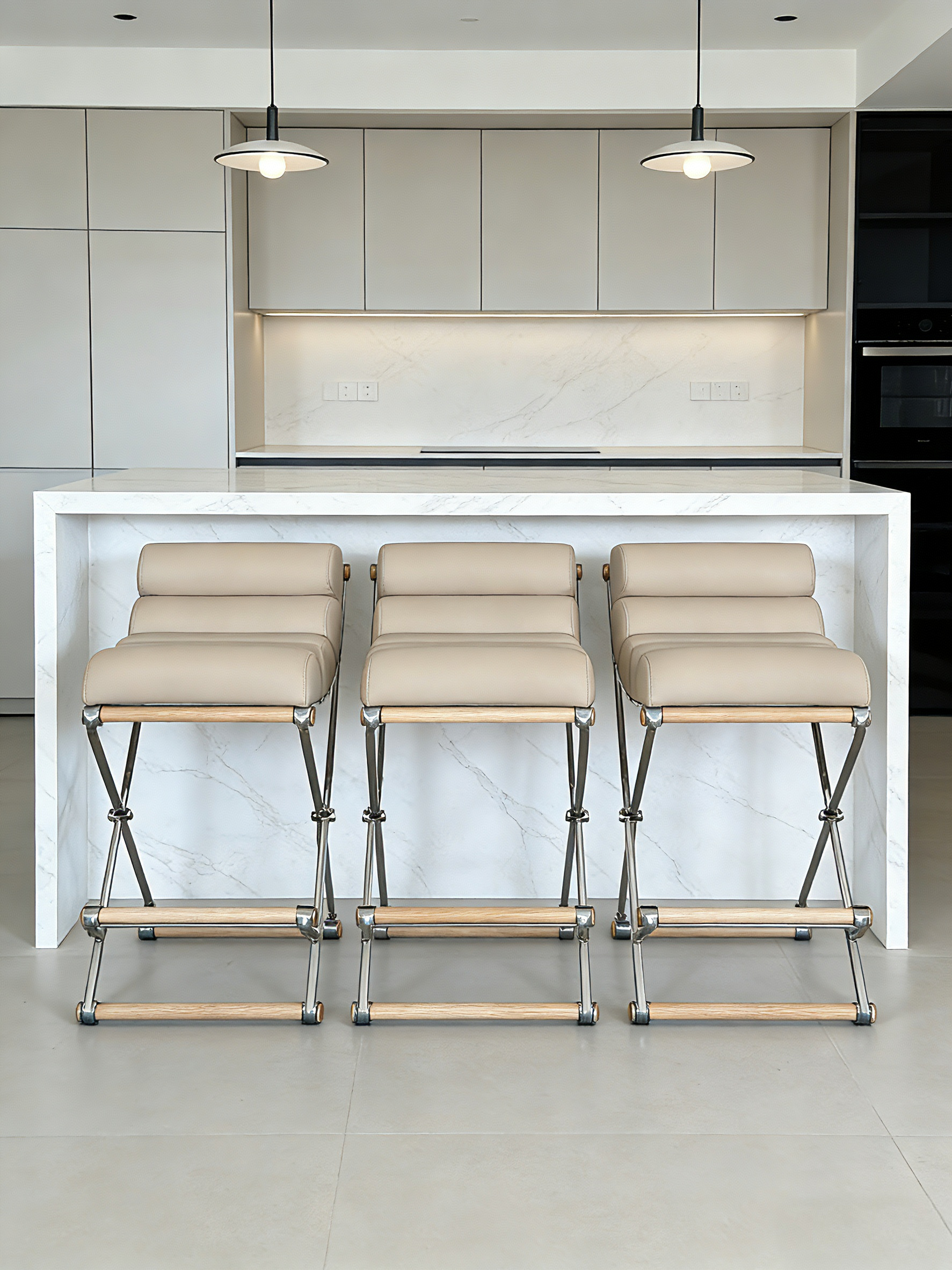 Cleo Baldon Oak & Iron Bar Stool