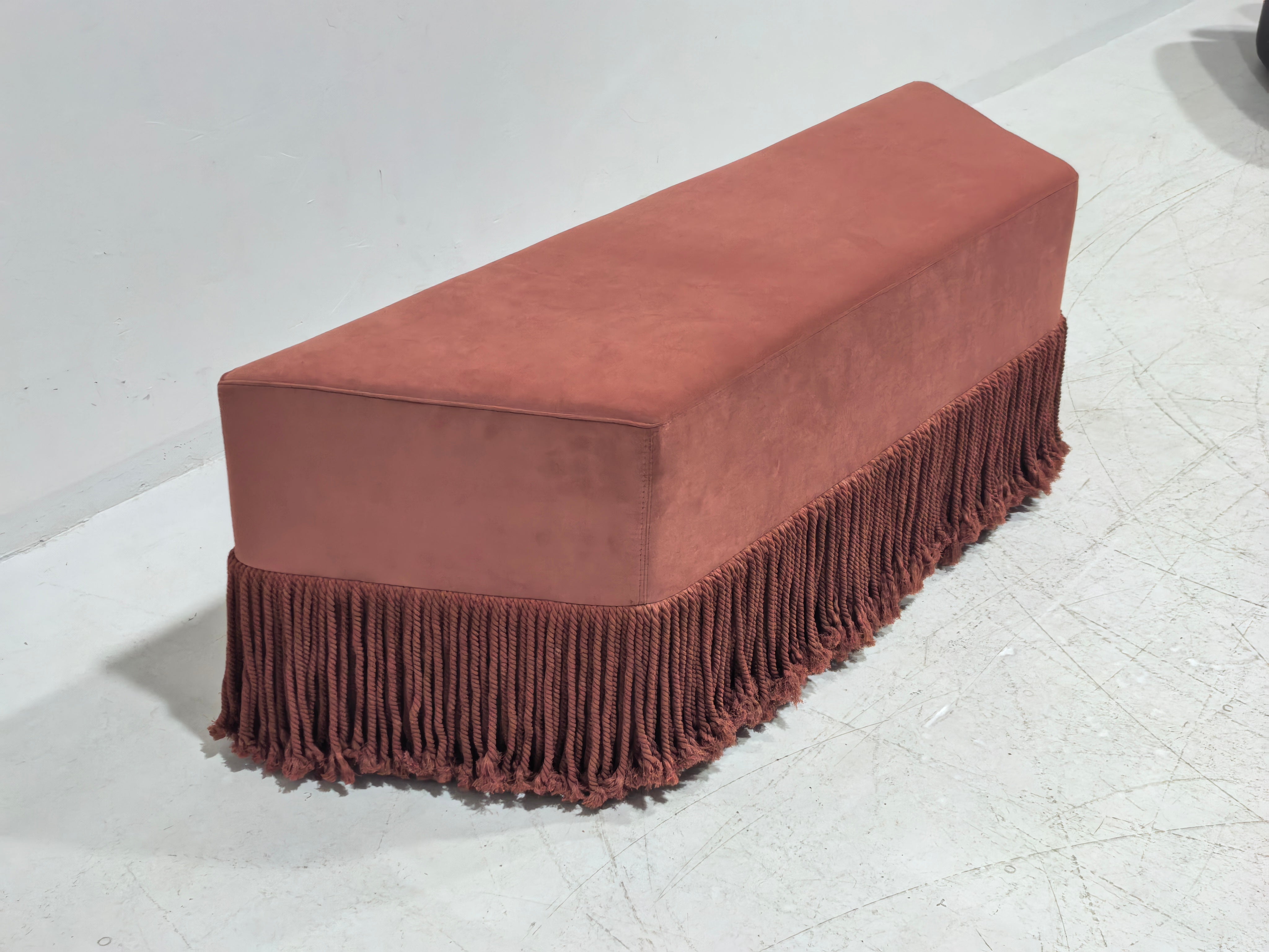 Allard Ottoman - Luxe Trillion Cut Velvet & Fringe