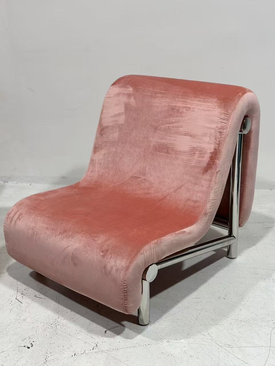 Chrome Melt Lounge Chair, Upholstered