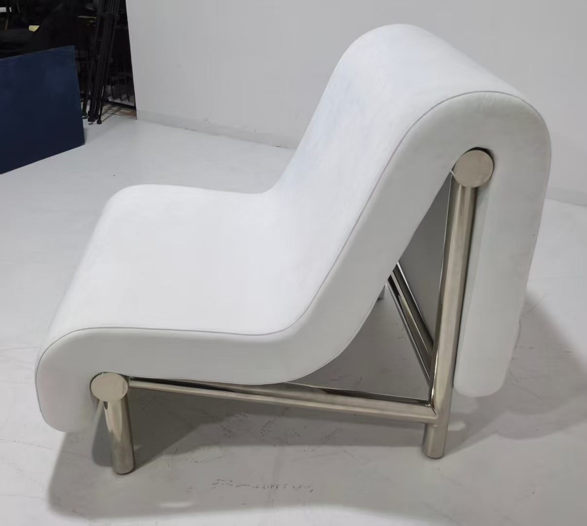 Chrome Melt Lounge Chair, Upholstered