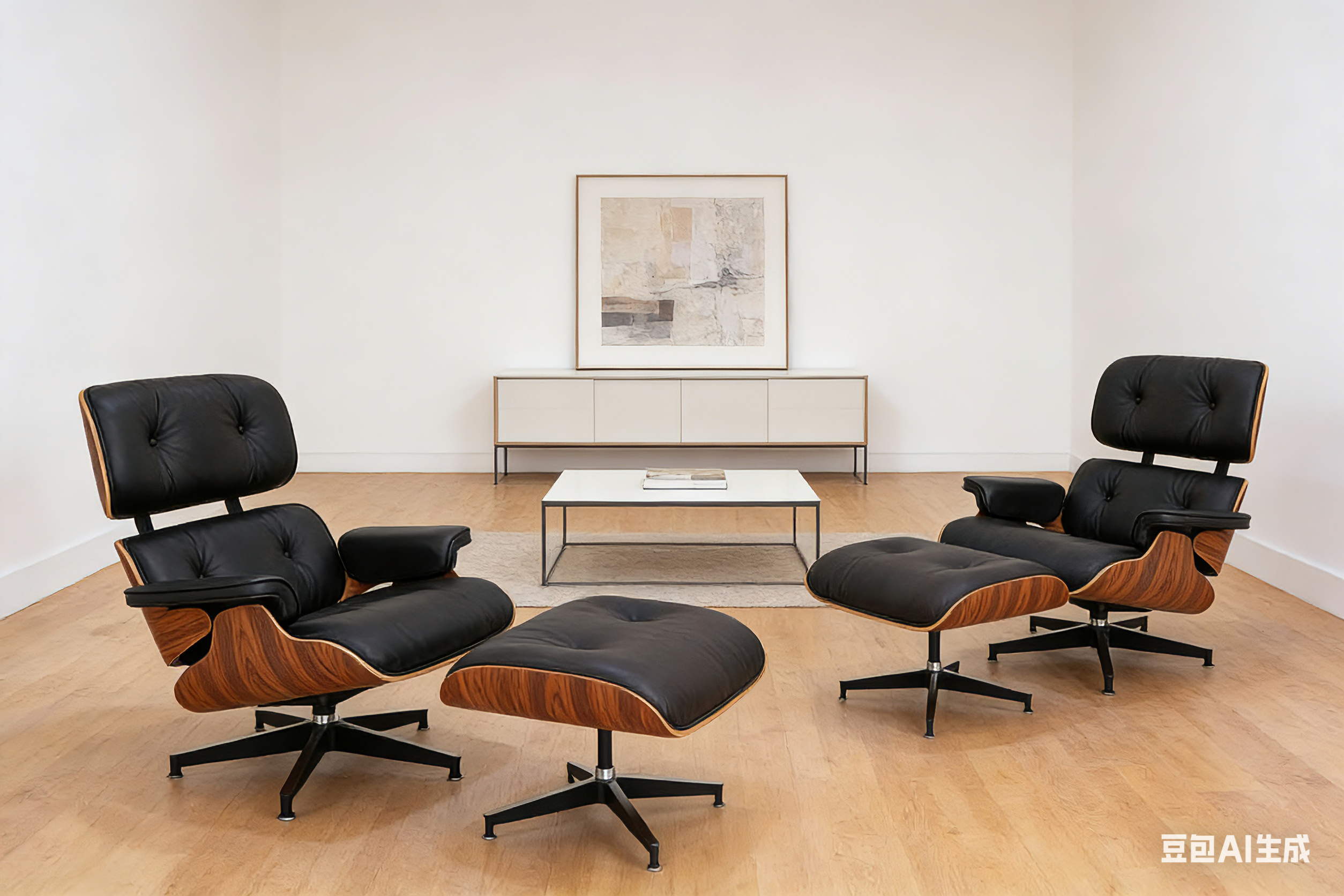 Lomas Leather Lounge Chair with Ottoman