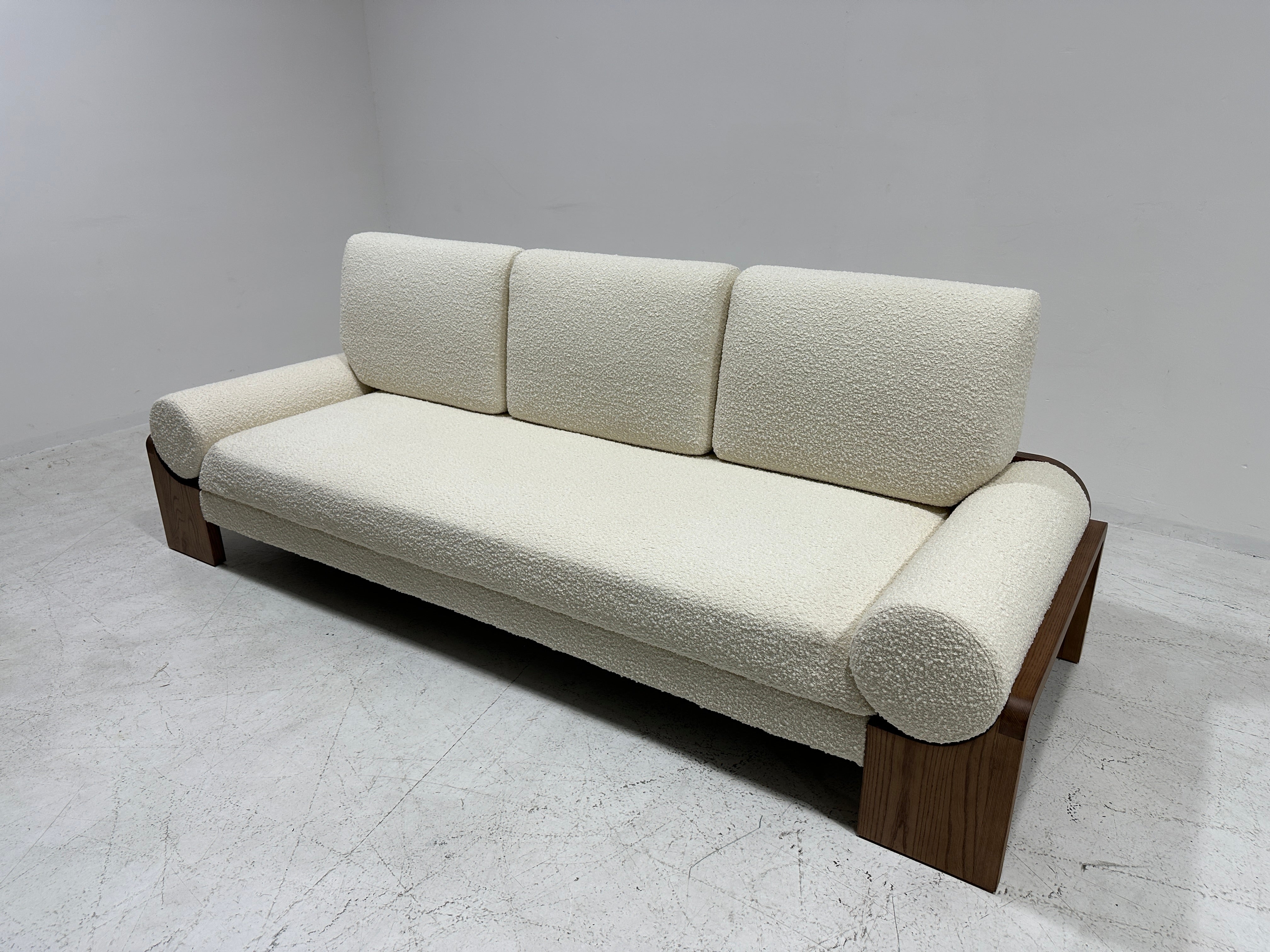 Olivier Sofa in Bouclé Sand - Mid-Century Coastal Luxe Lounge