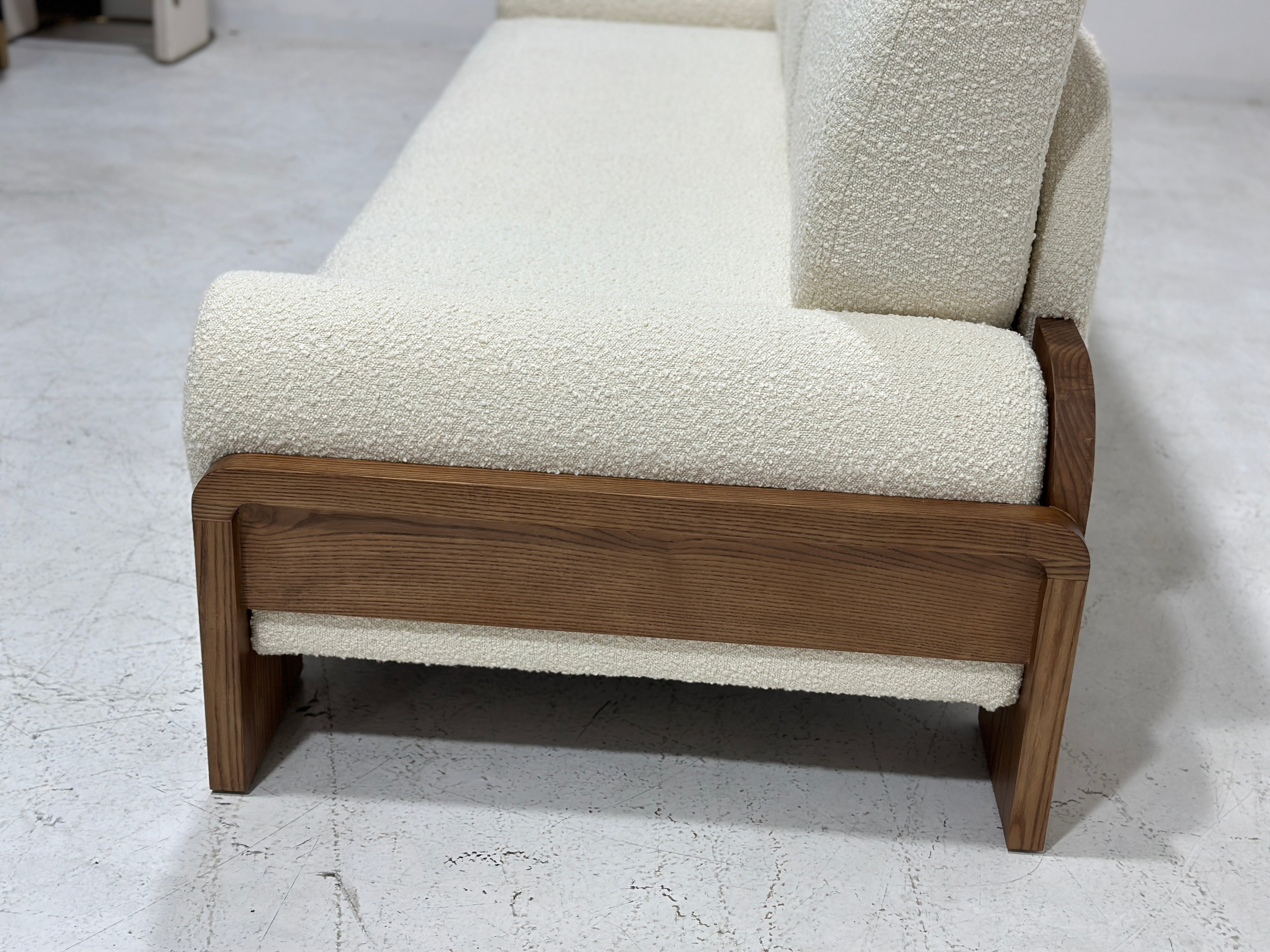 Olivier Sofa in Bouclé Sand - Mid-Century Coastal Luxe Lounge