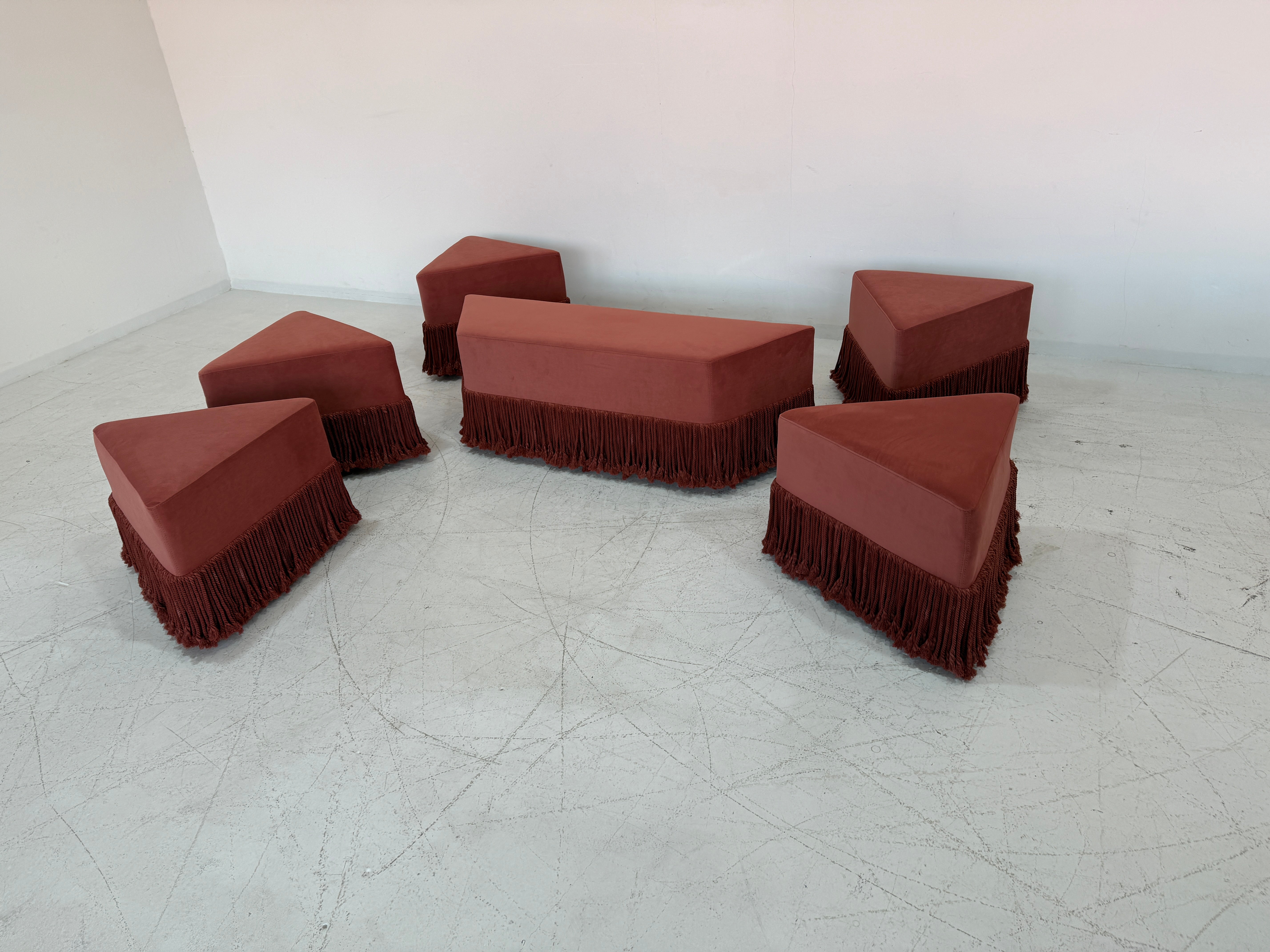 Allard Ottoman - Luxe Trillion Cut Velvet & Fringe