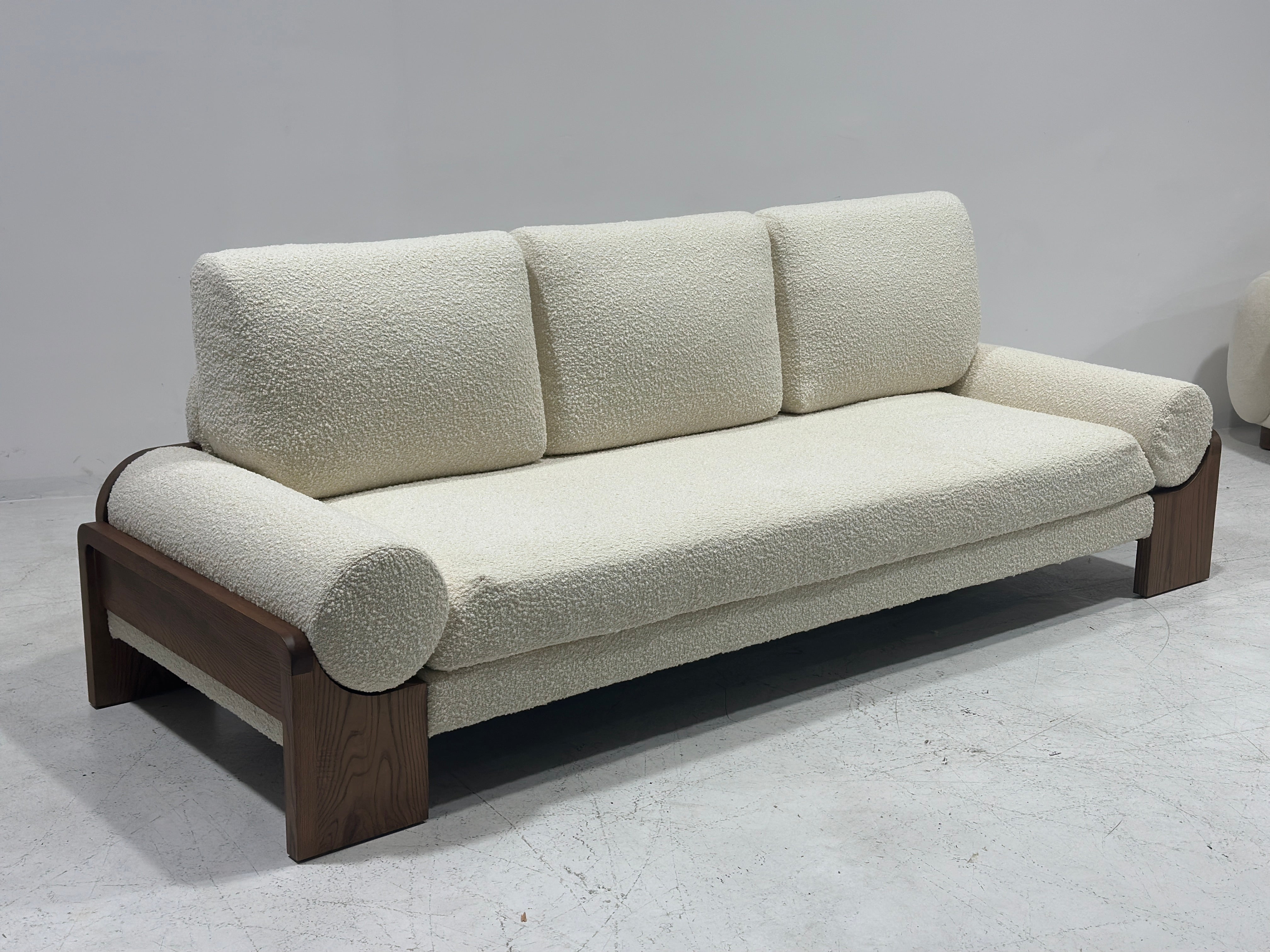 Olivier Sofa in Bouclé Sand - Mid-Century Coastal Luxe Lounge