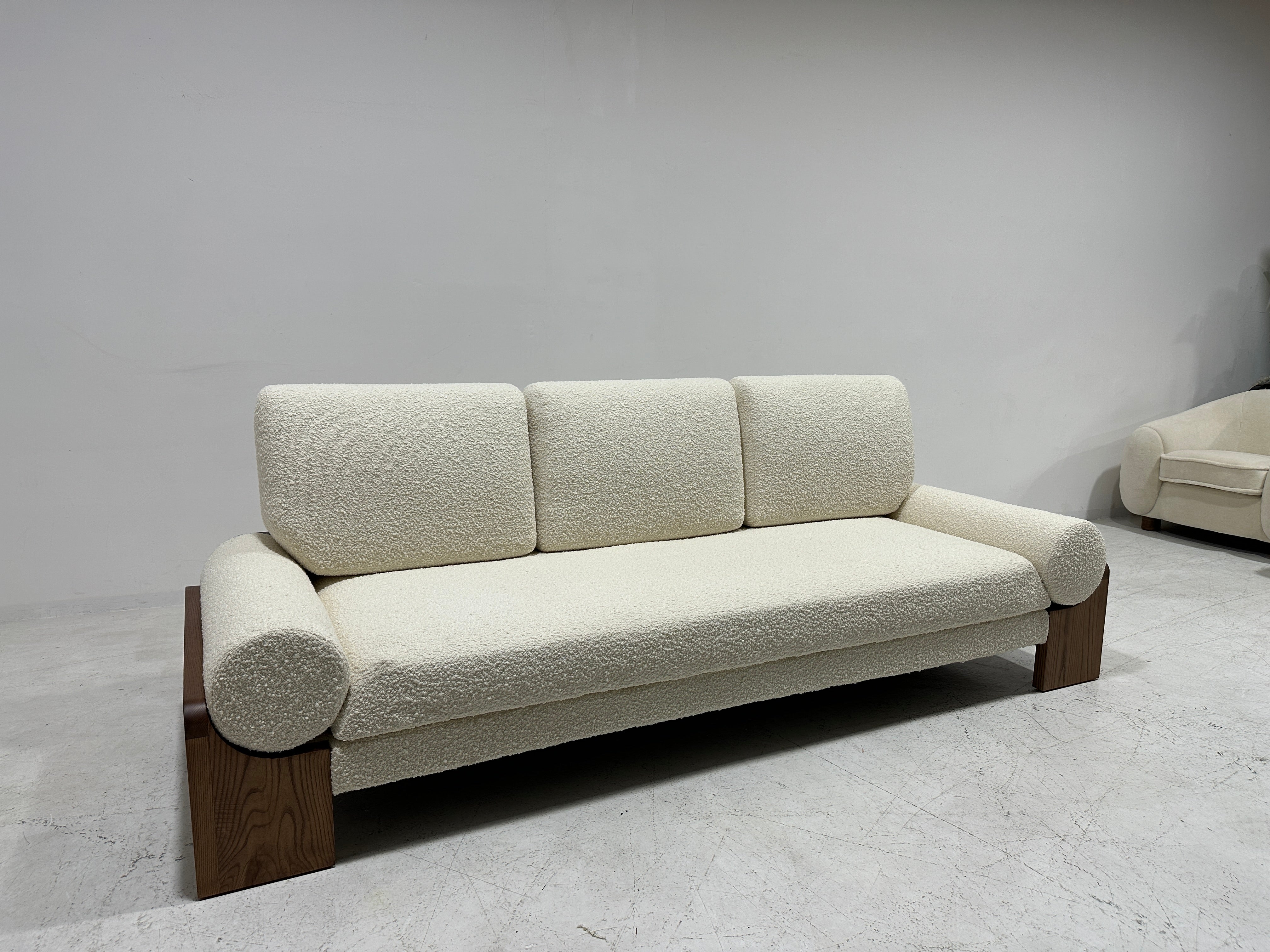 Olivier Sofa in Bouclé Sand - Mid-Century Coastal Luxe Lounge