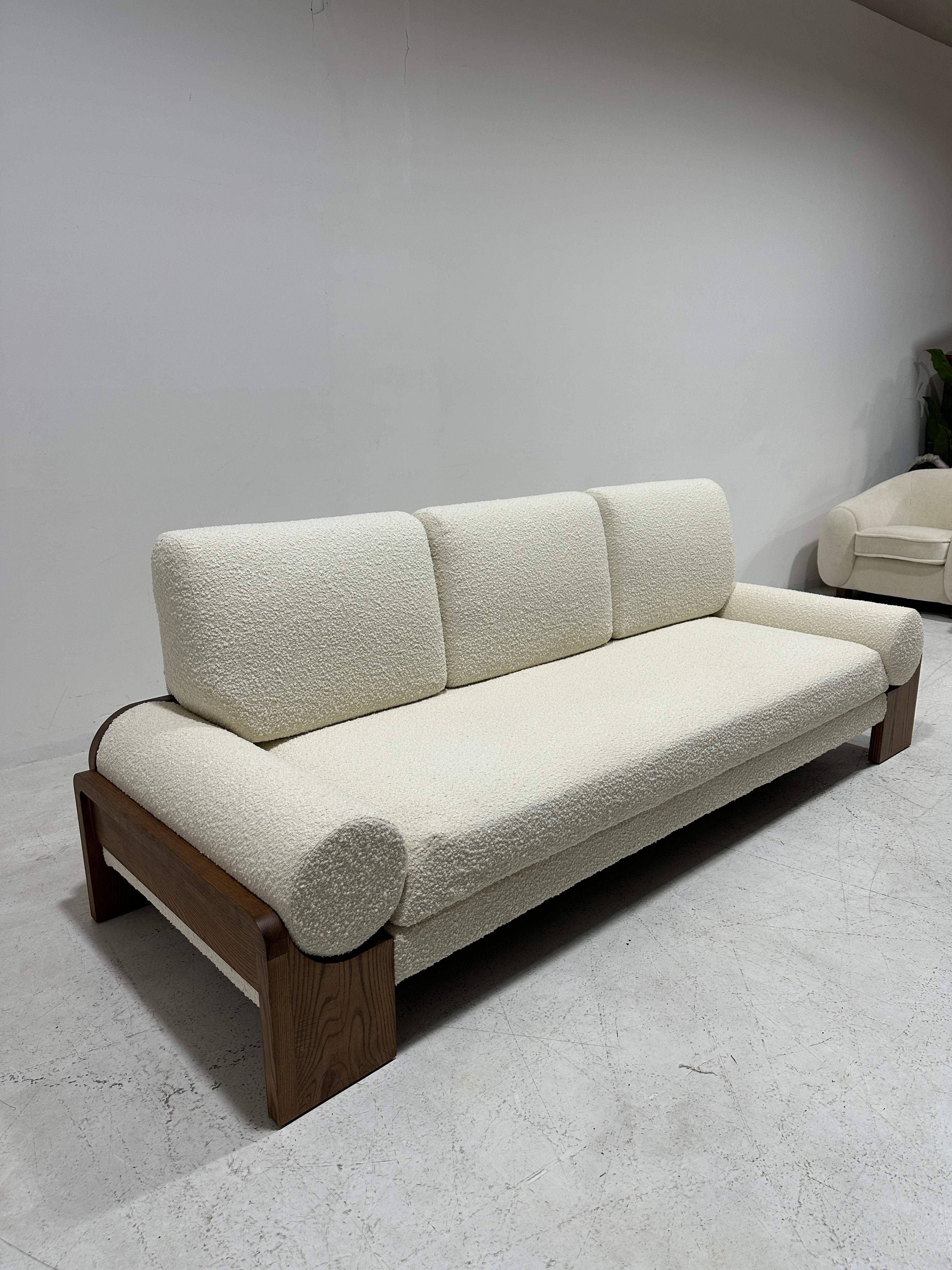 Olivier Sofa in Bouclé Sand - Mid-Century Coastal Luxe Lounge