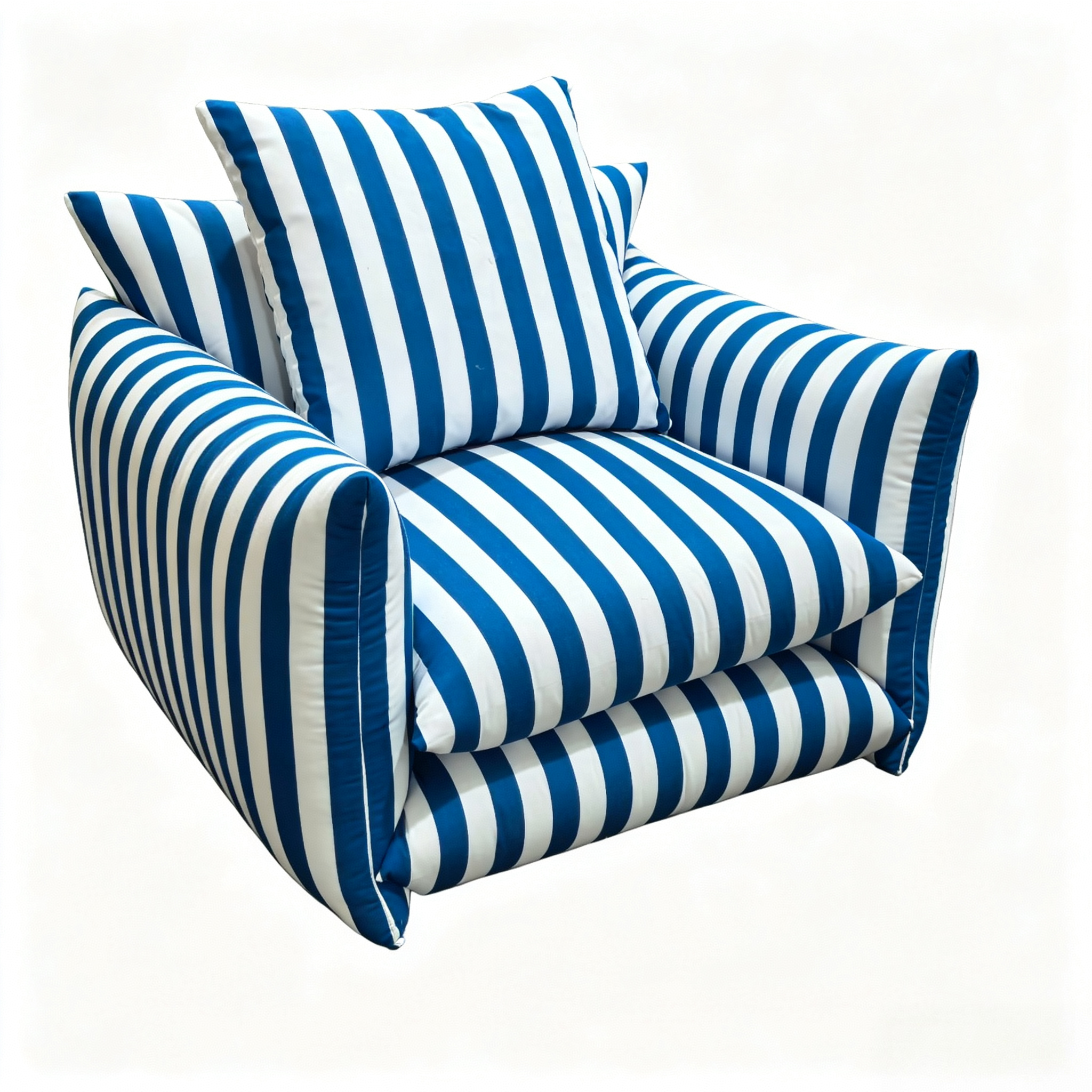 Hoxton Indoor/Outdoor Navy Stripe Lounge Chair