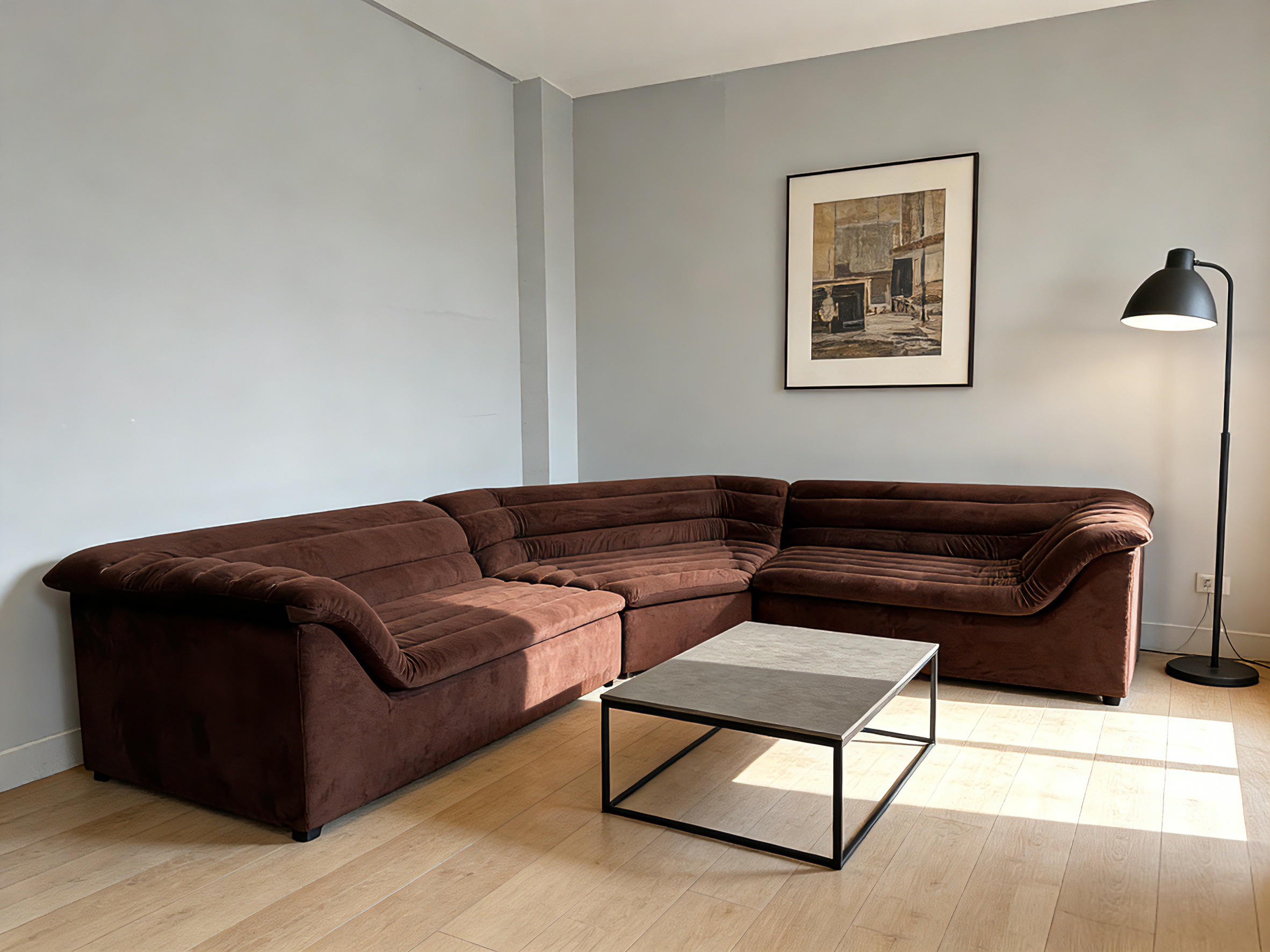 Float Sectional Sofa Curved Small Size