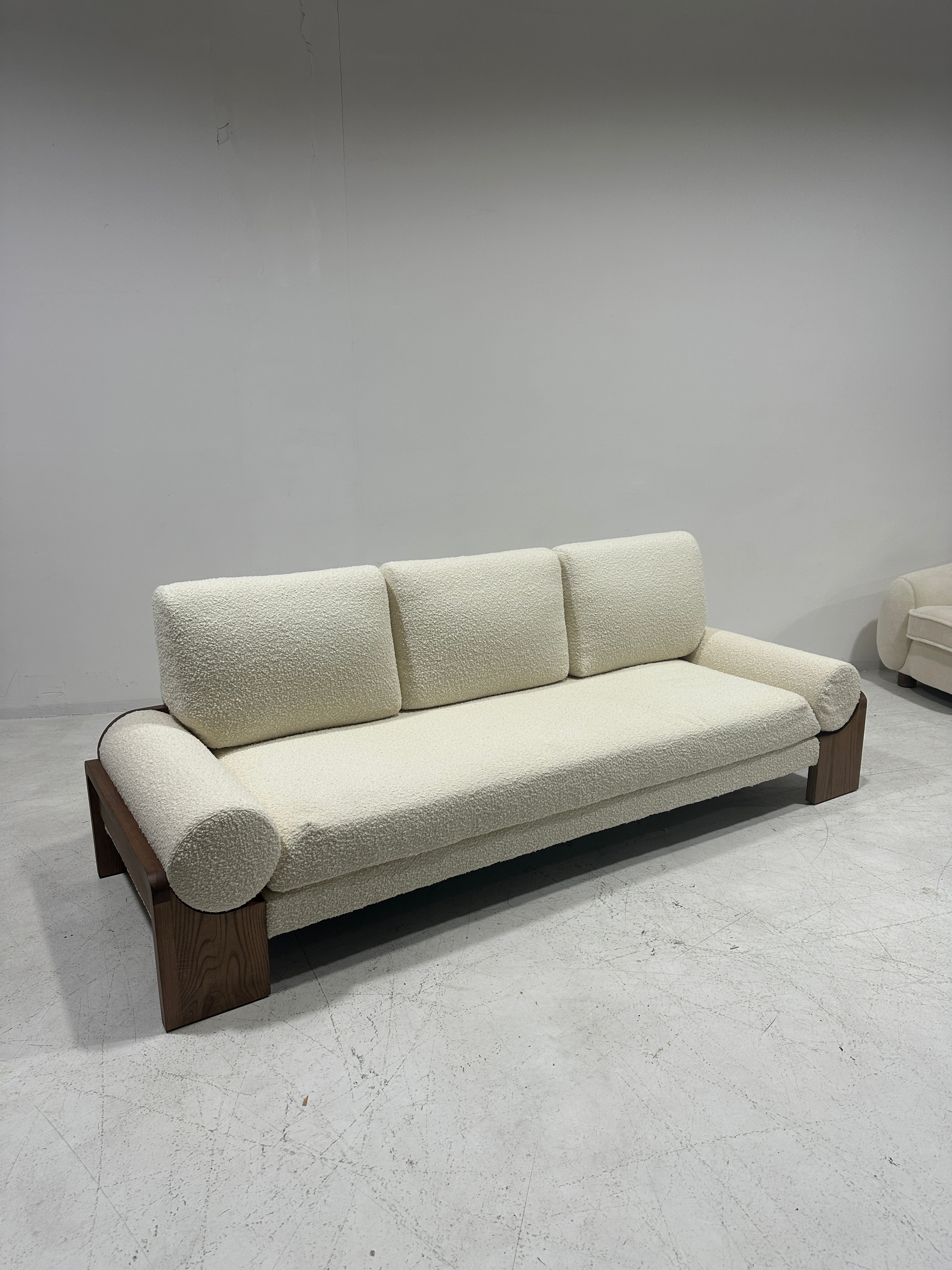 Olivier Sofa in Bouclé Sand - Mid-Century Coastal Luxe Lounge