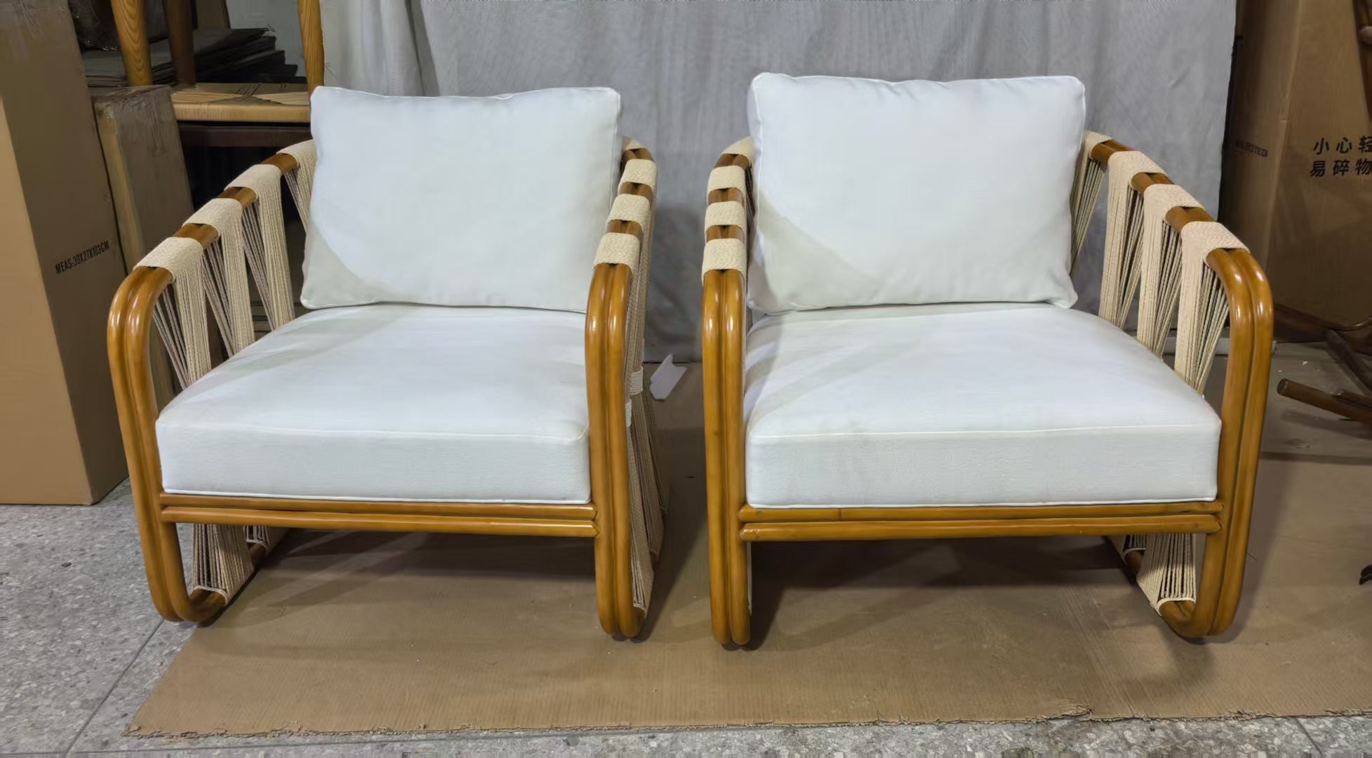 Strings Attached Lounge Chair - Coastal Rattan & Abaca Rope