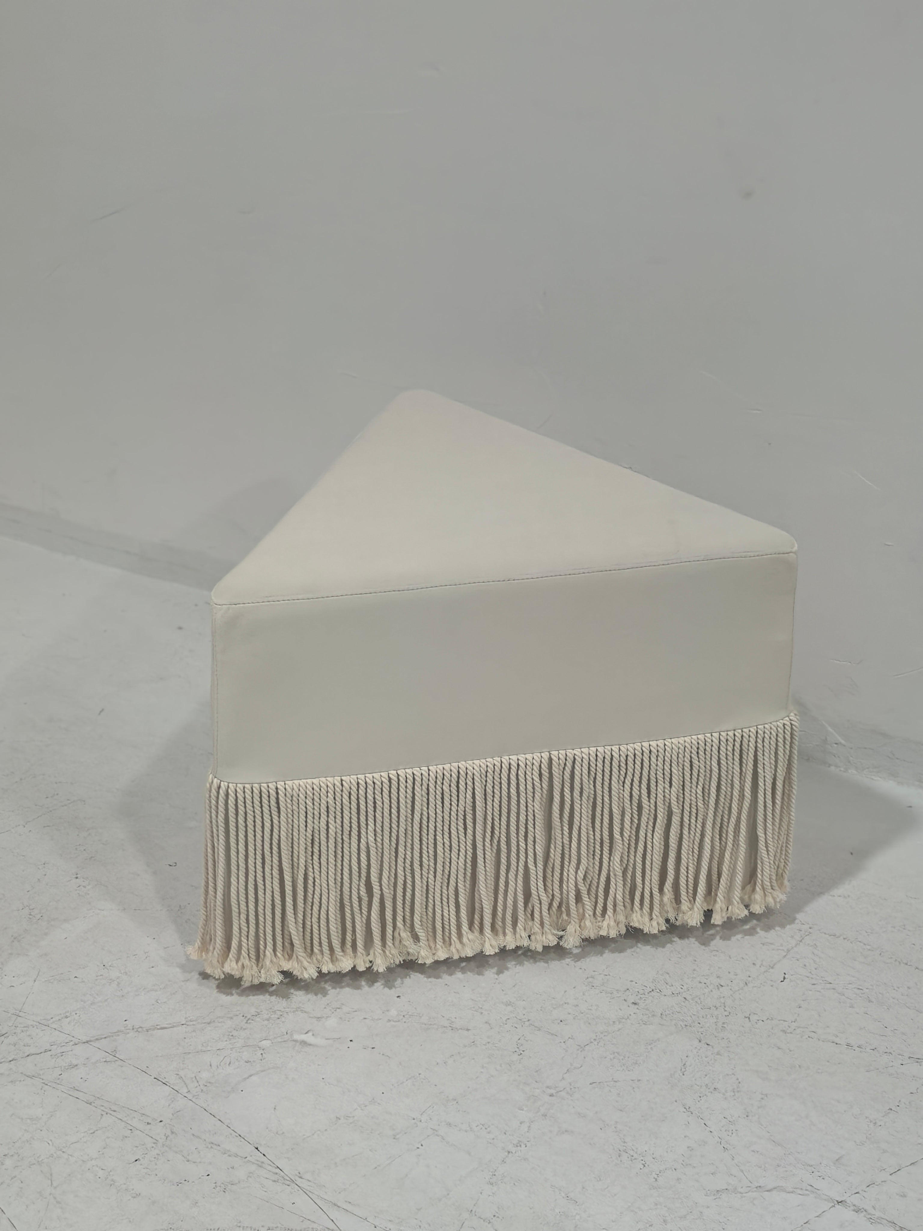 Allard Ottoman - Luxe Trillion Cut Velvet & Fringe