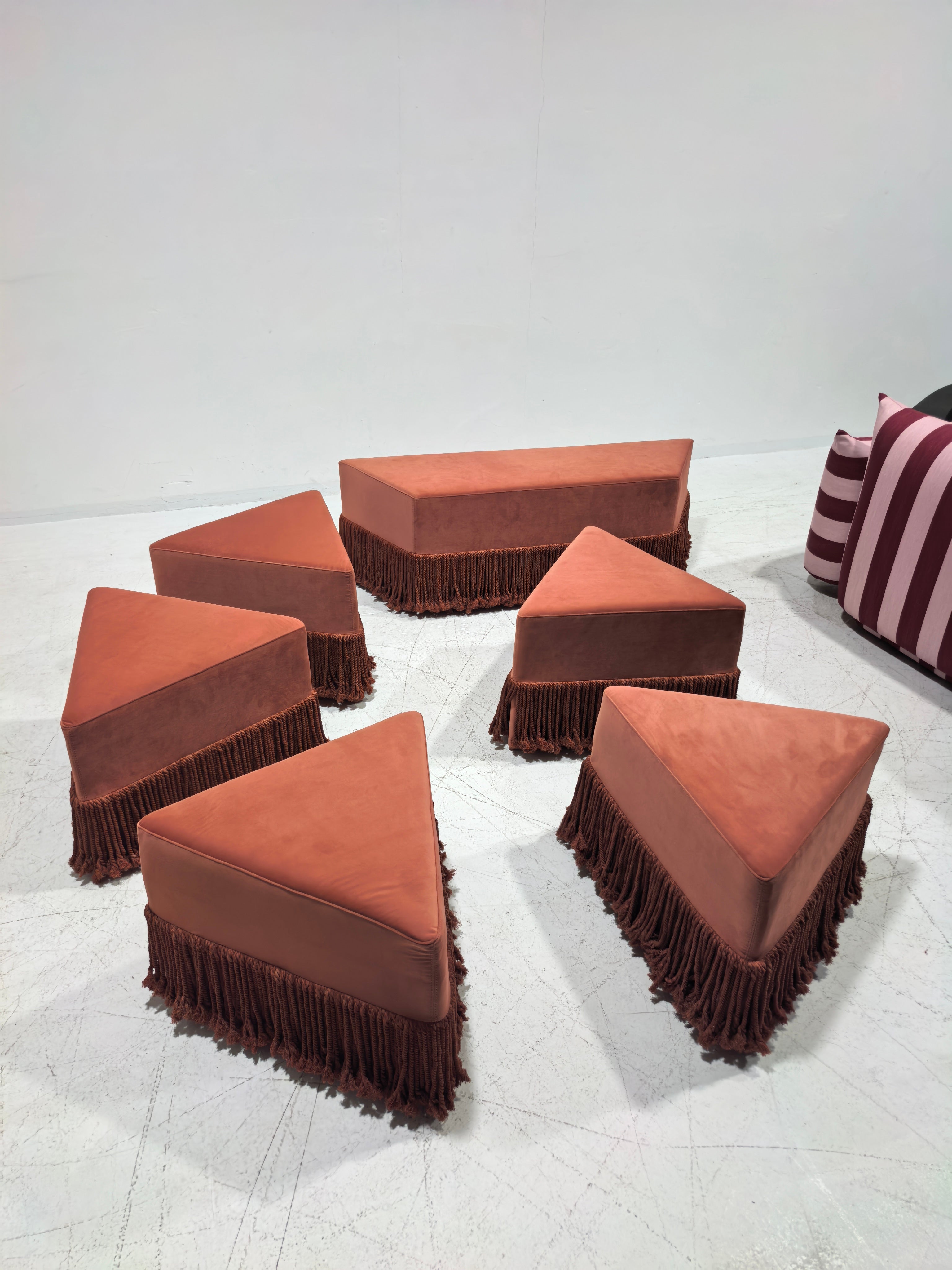 Allard Ottoman - Luxe Trillion Cut Velvet & Fringe