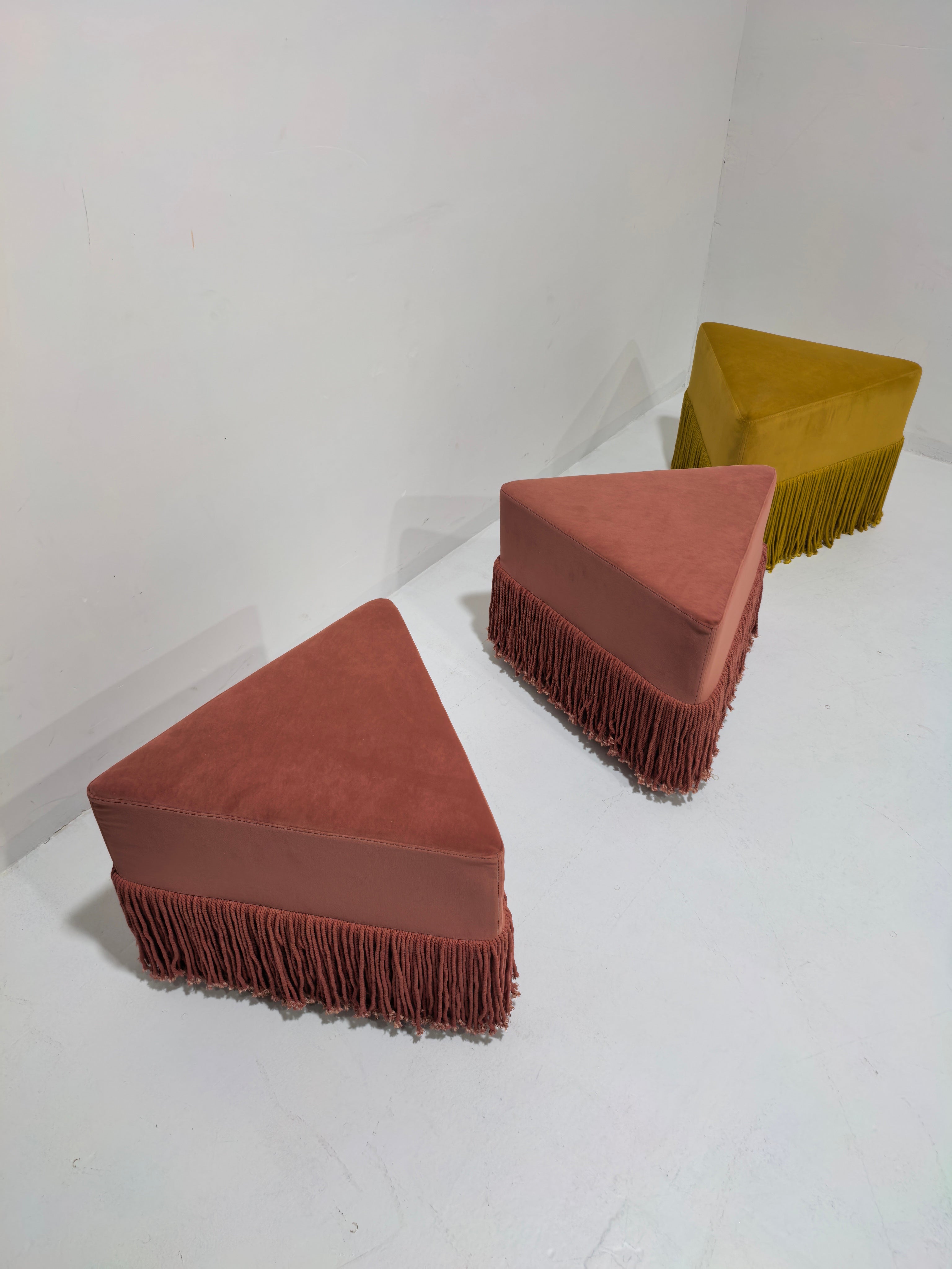 Allard Ottoman - Luxe Trillion Cut Velvet & Fringe