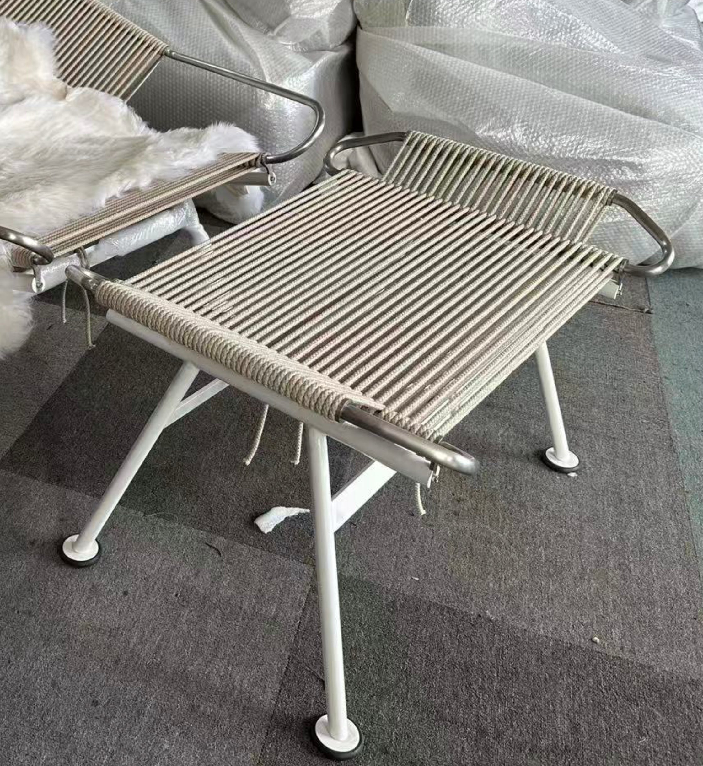 Flag Halyard Chair Footrest Without Sheepskin