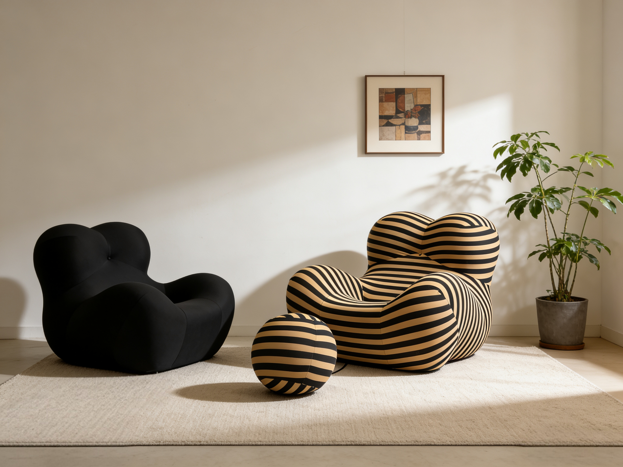 La Mamma Up 5 Replica Chair Fabric Detail - Soft Upholstered Gaetano Pesce Iconic Seating