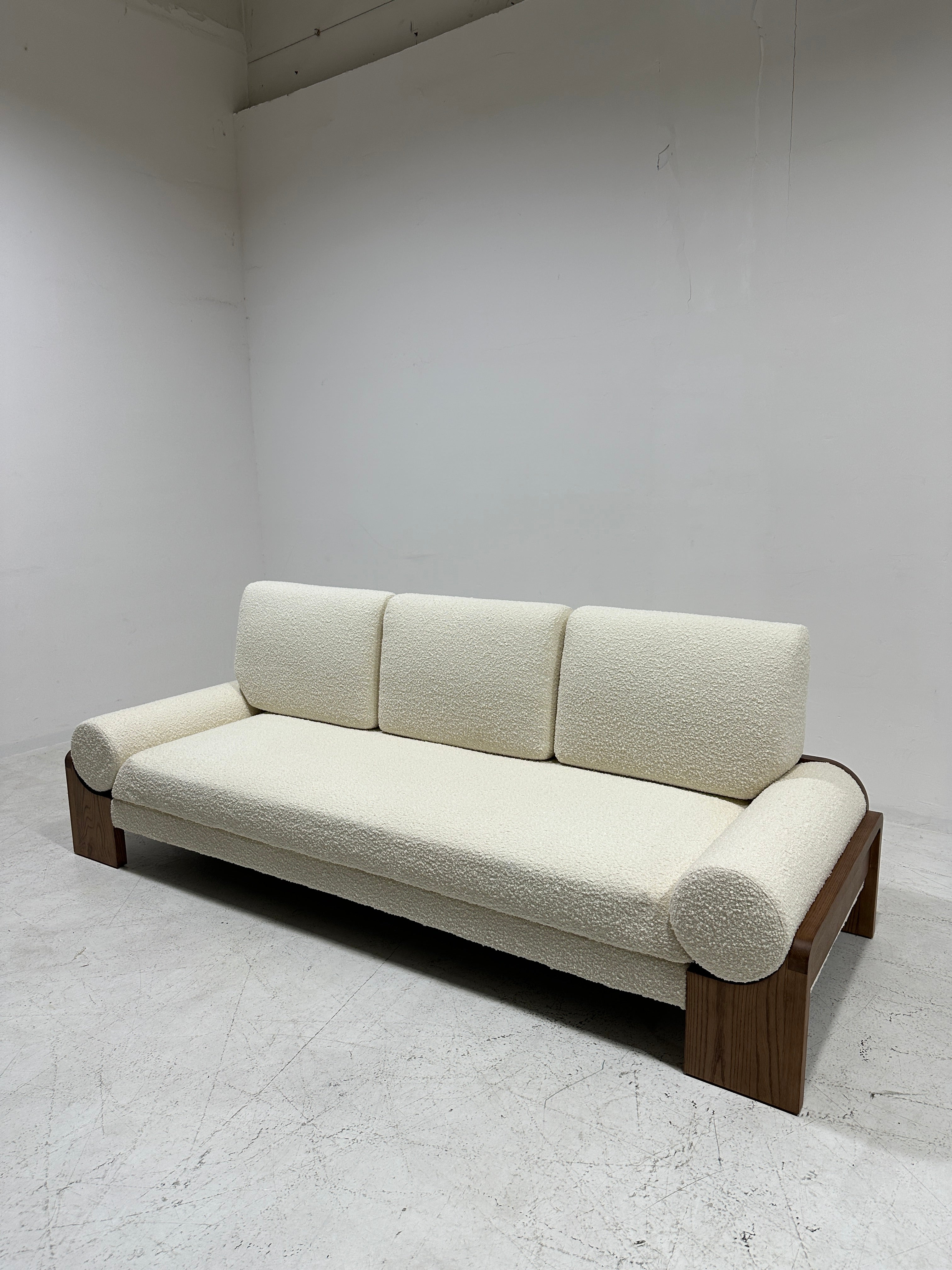 Olivier Sofa in Bouclé Sand - Mid-Century Coastal Luxe Lounge
