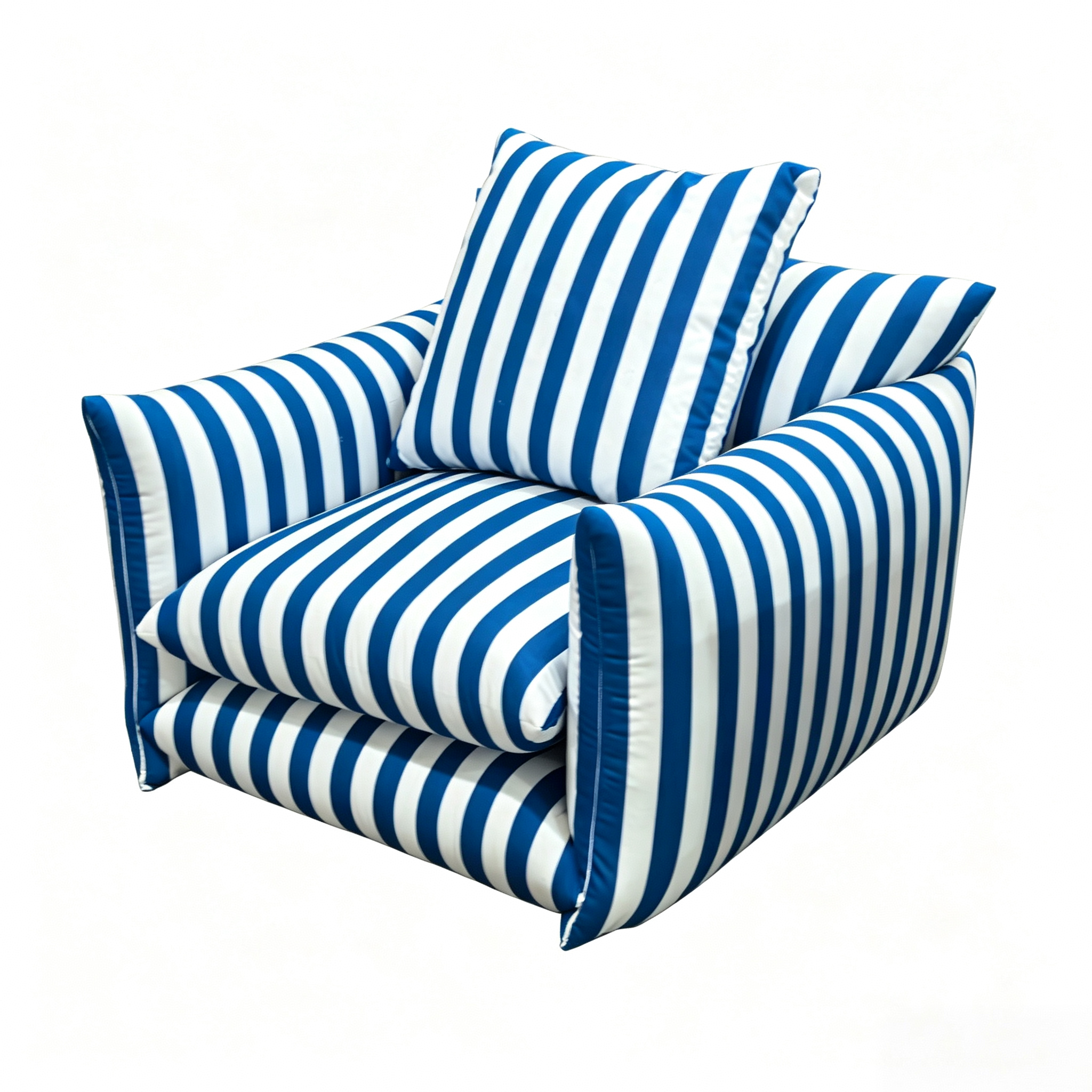 Hoxton Indoor/Outdoor Navy Stripe Lounge Chair