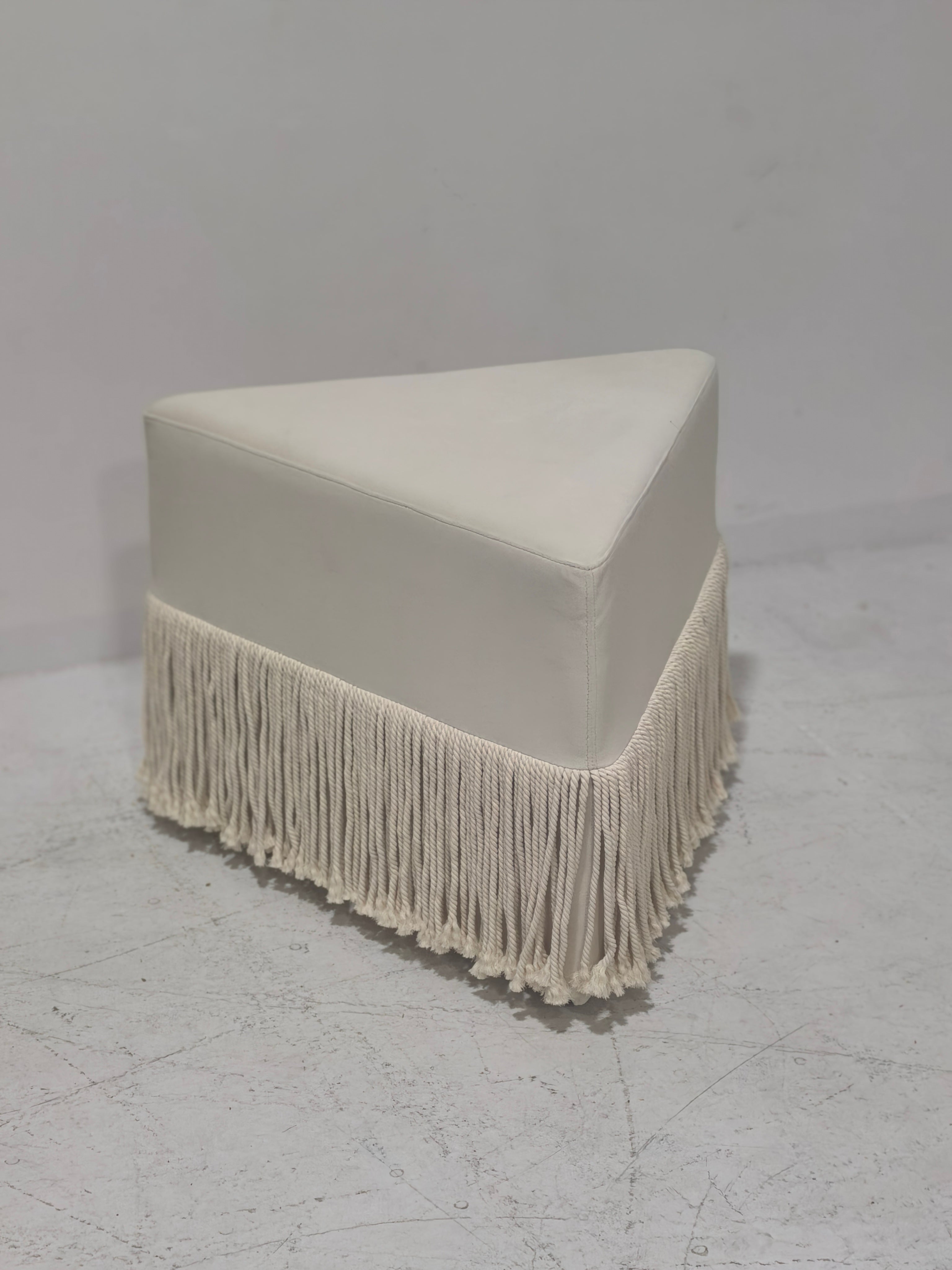 Allard Ottoman - Luxe Trillion Cut Velvet & Fringe