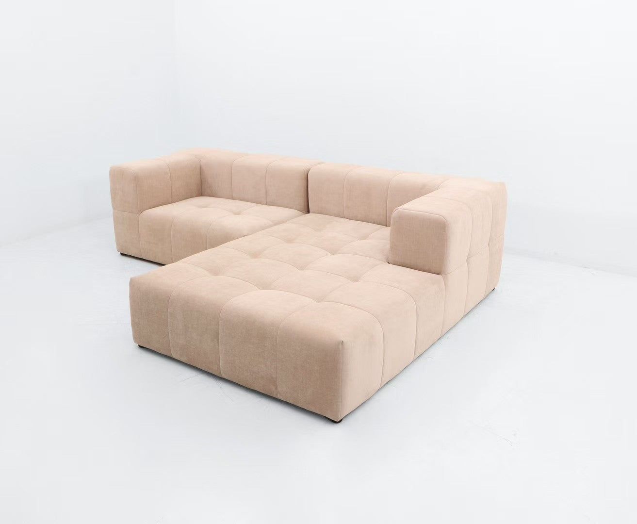 Canapé angle droit CHARLIE velours chenillé