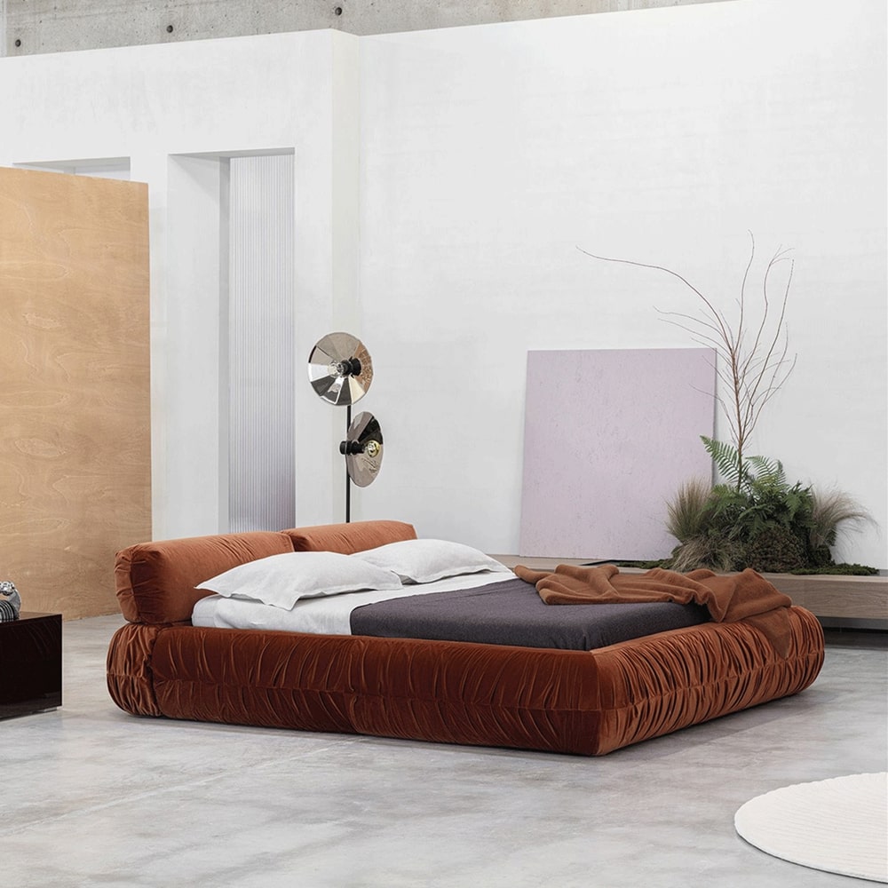 Eliya Velvet Luxury Bed – Handcrafted Mid-Century Modern Design