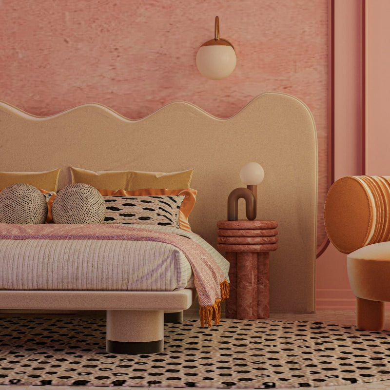 Cheerful Bedroom Bed – Mid-Century Modern Replica