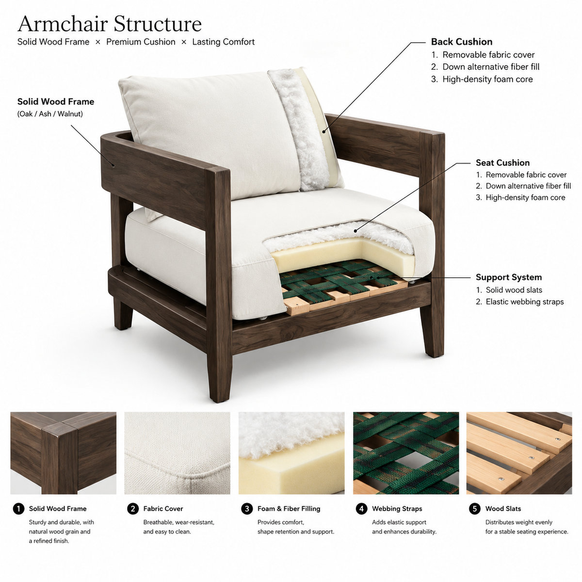 Otranto Teak Outdoor Lounge Chair