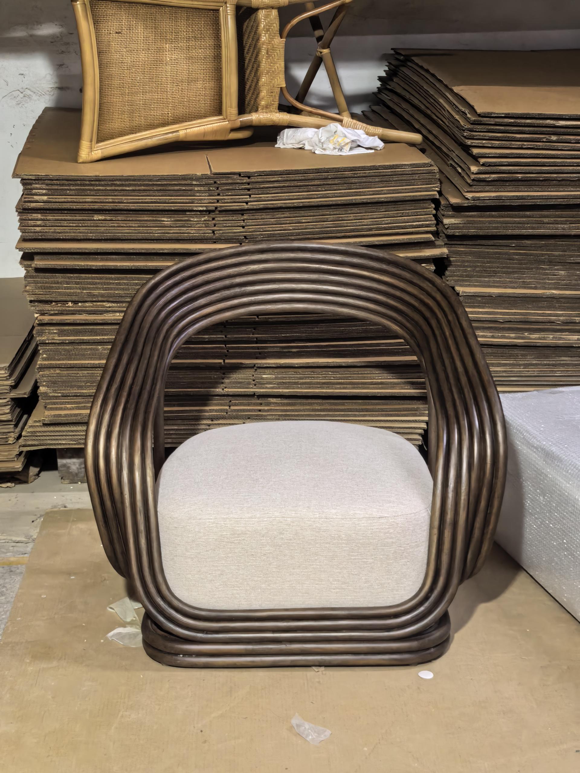Giorno Tropical Accent Chair | Rattan Frame with Cushion