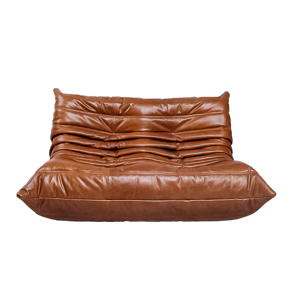 Luxurious Michel Ducaroy Togo Leather Sofa 2-Seater Settee, perfect for modern living spaces.