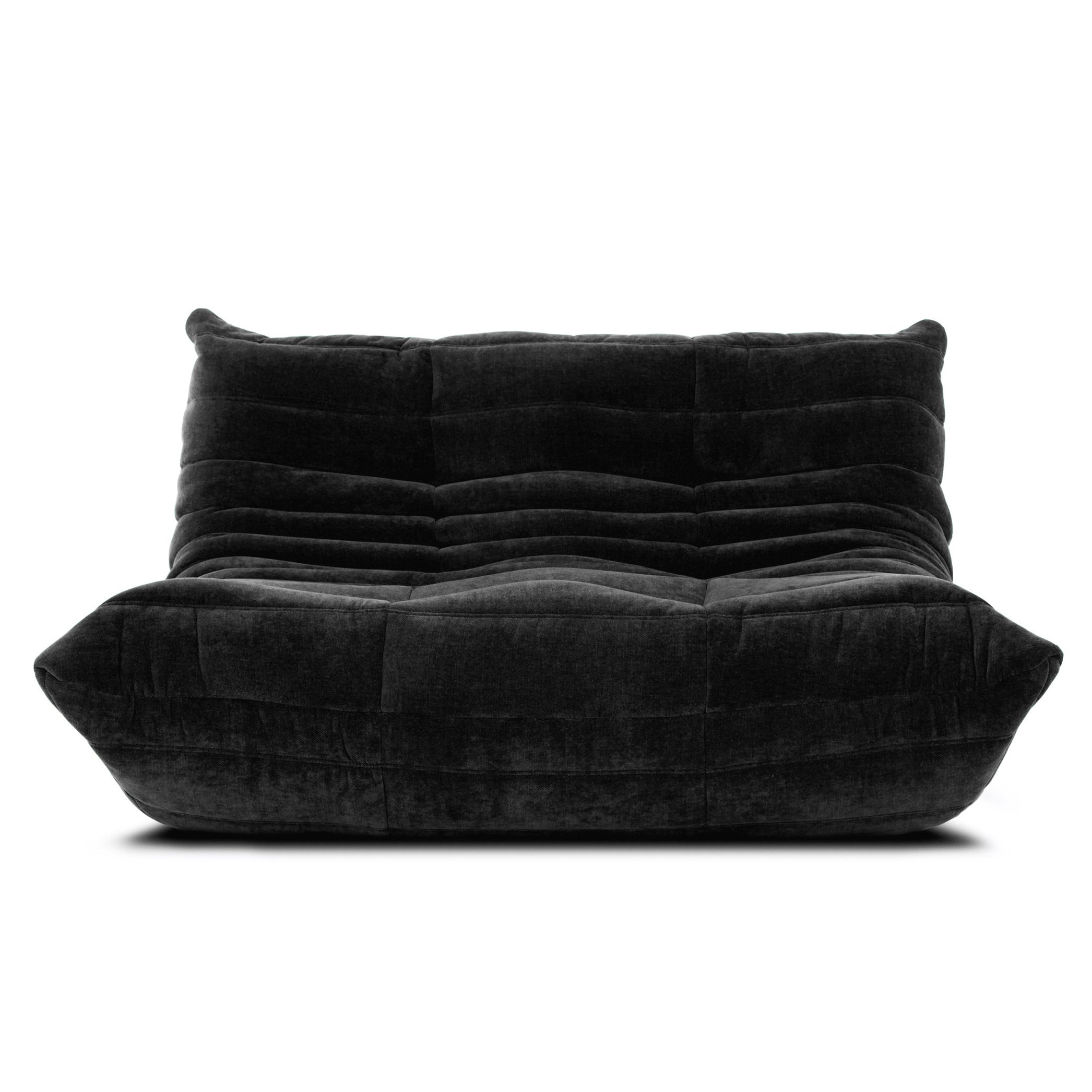 Luxurious Togo Leather Sofa Three-Seater, a custom recreation of Michel Ducaroy's iconic design.