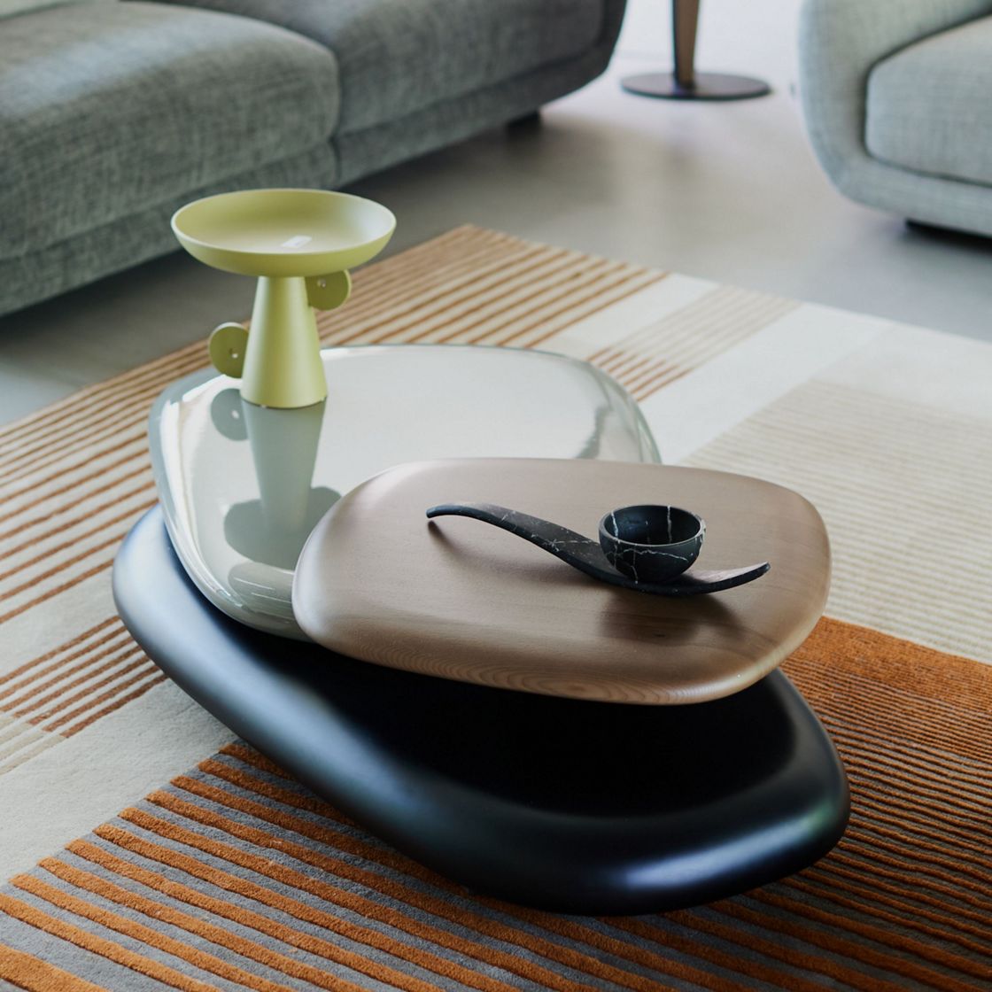 Galet Cocktail Table - Organic Pebble Rotating Lounge