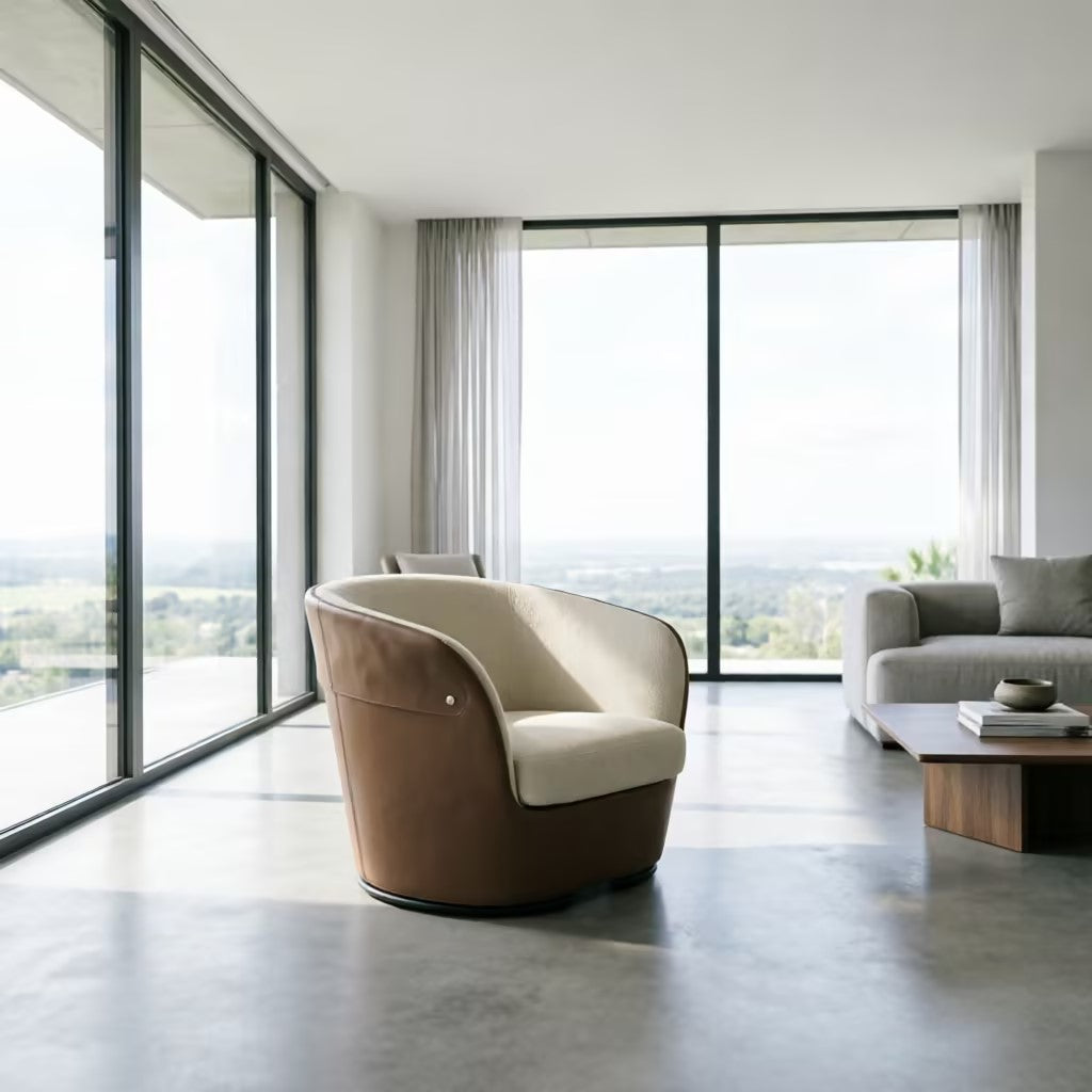 Modern Italian Ozzy Swivel Armchair