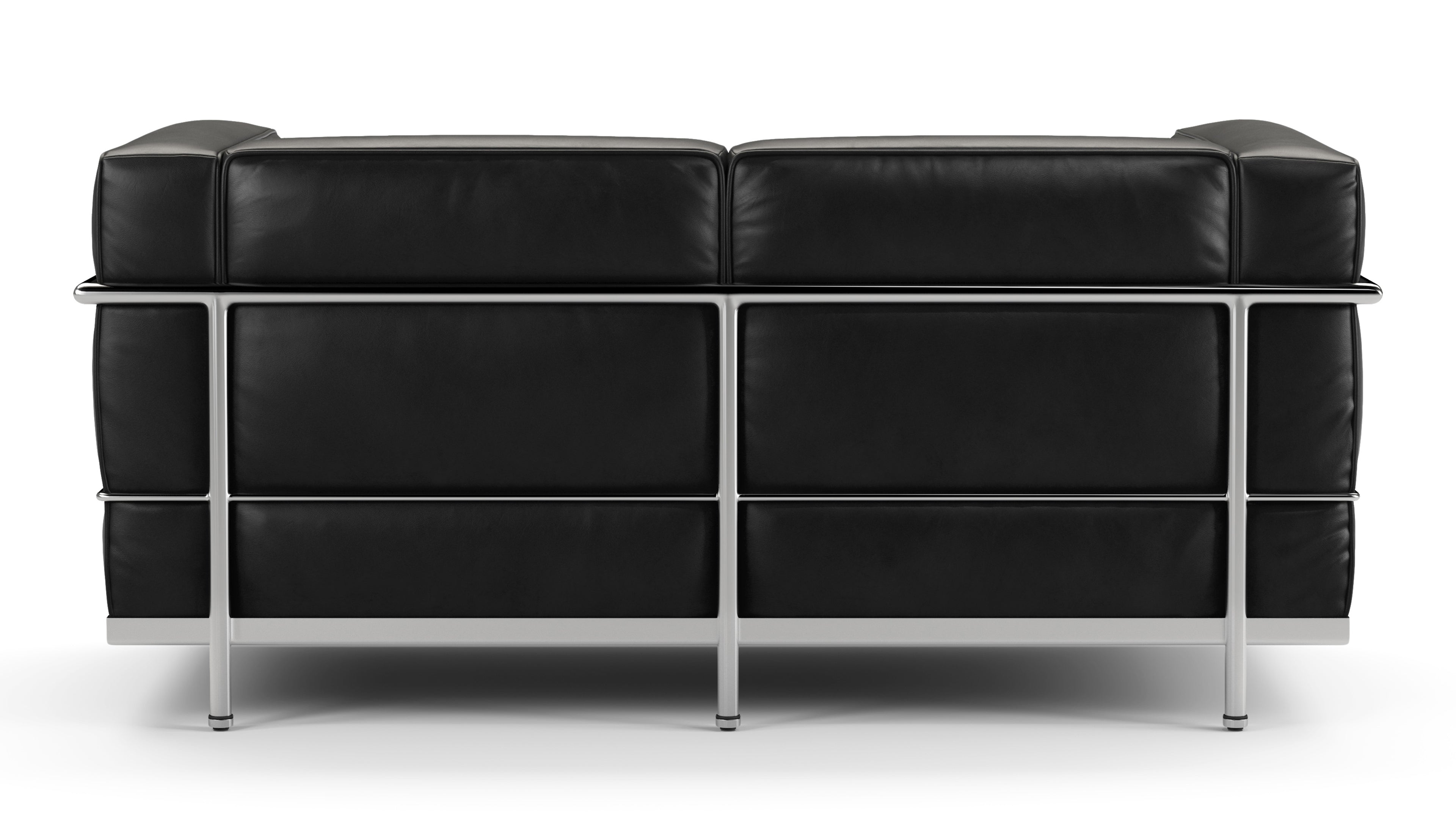 Close-up of LE Corbusier sofa’s high elasticity dacron-wrapped foam cushions in premium aniline leather.