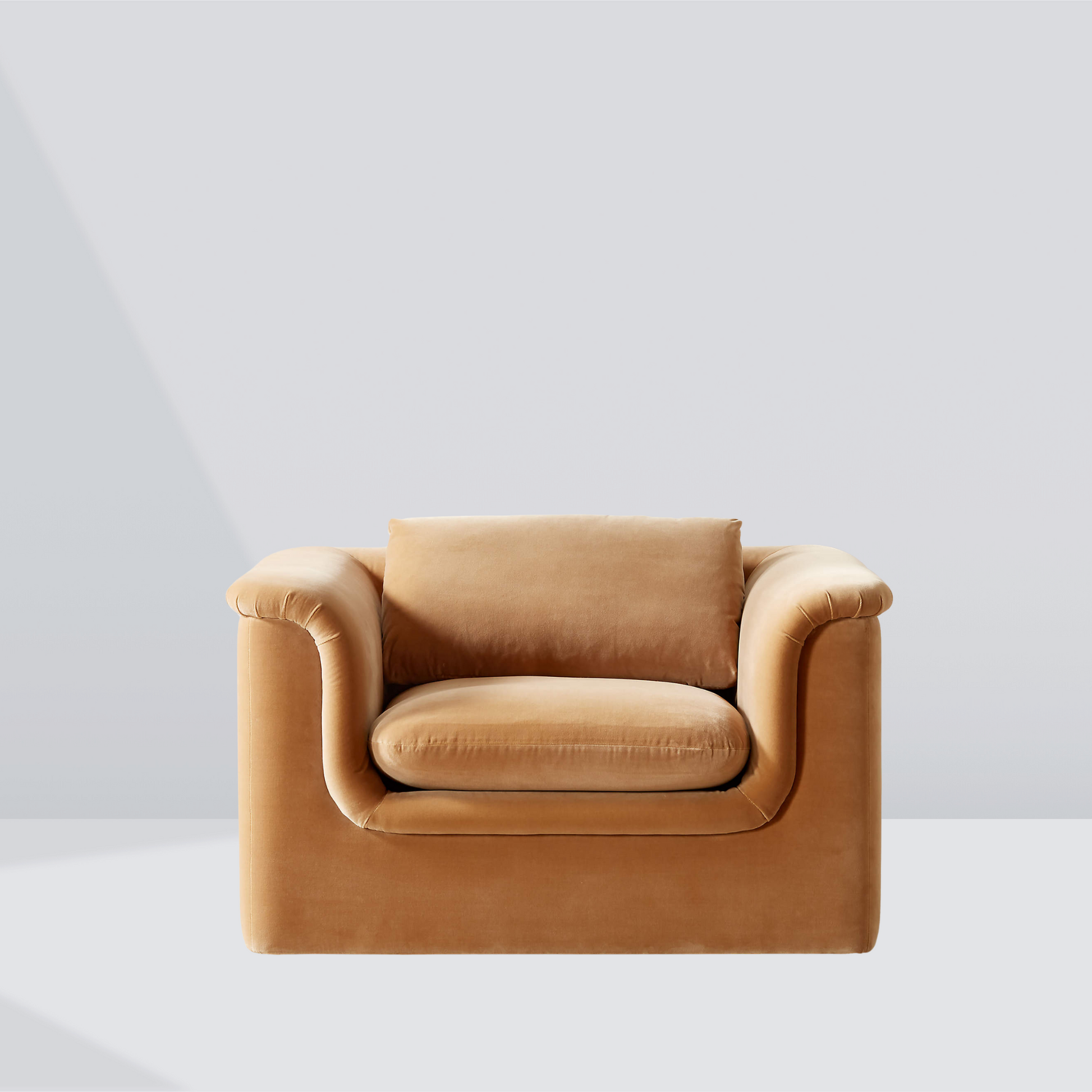 sculptural-velvet-lounge-chair-camel-brown
