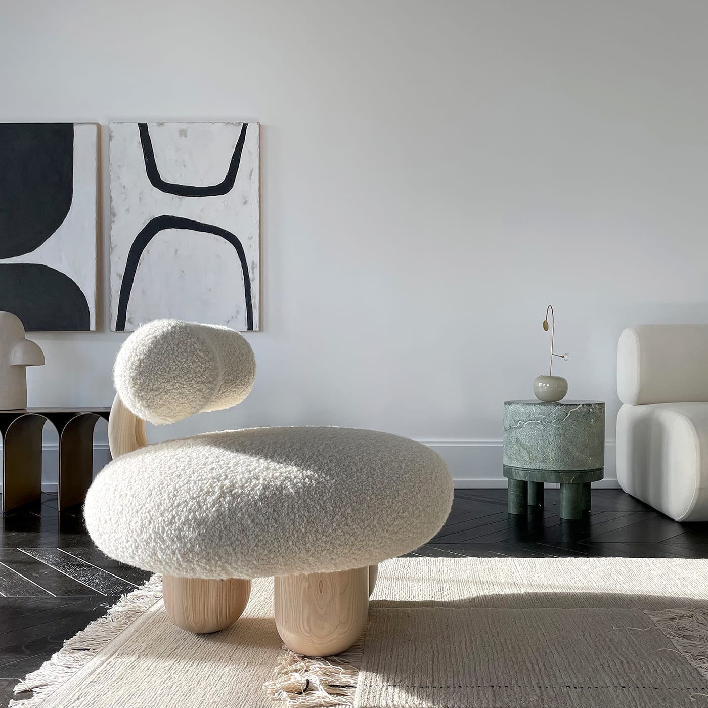 Bling Bling White Lounge Chair by Vintara Design