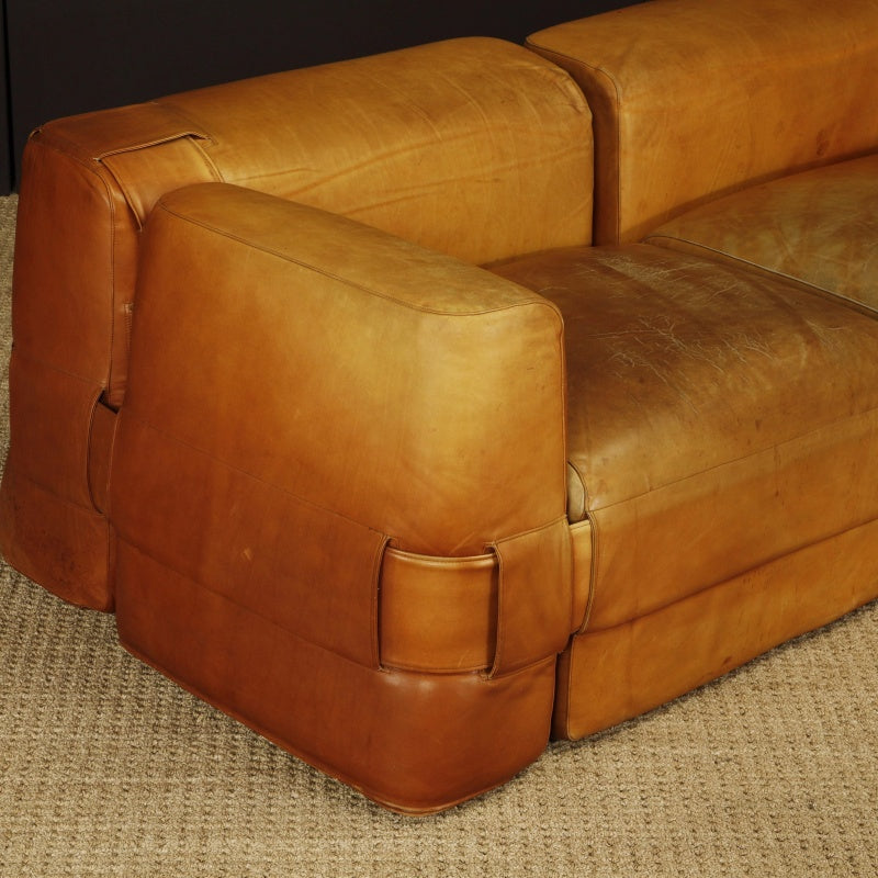 Mario Bellini's 932 Quartet Leather Sectional Sofa