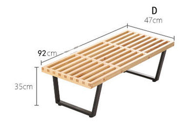 Banc à lattes en bois moderne du milieu du siècle dans le style de George Nelson