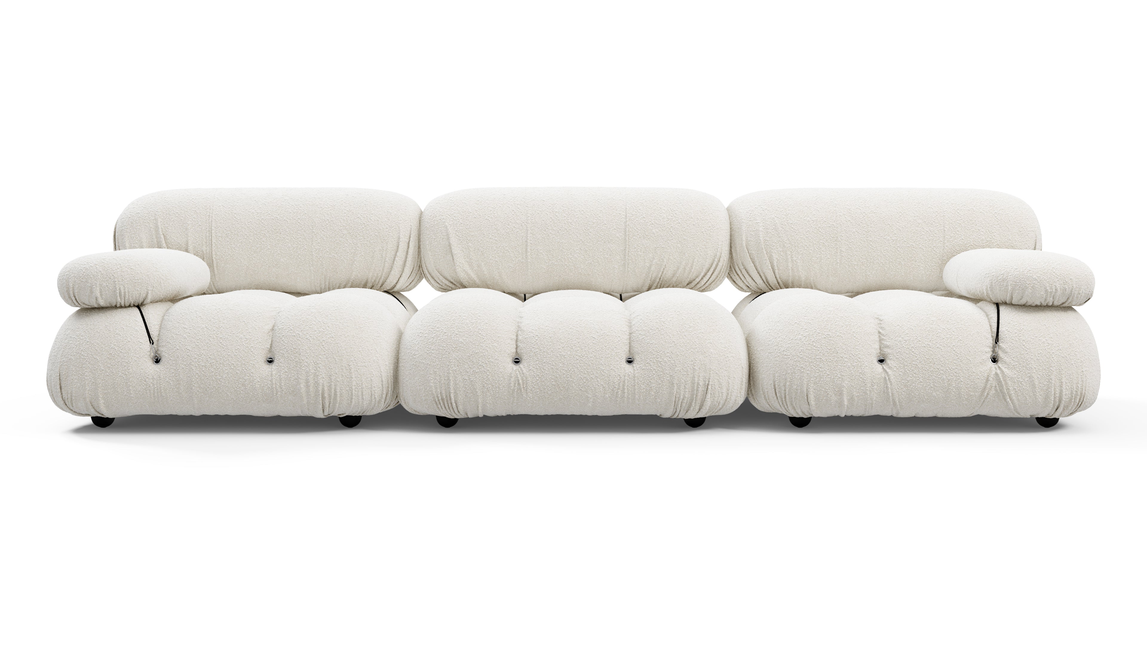 Mario Bellini Three Seater Sofa, White Boucle