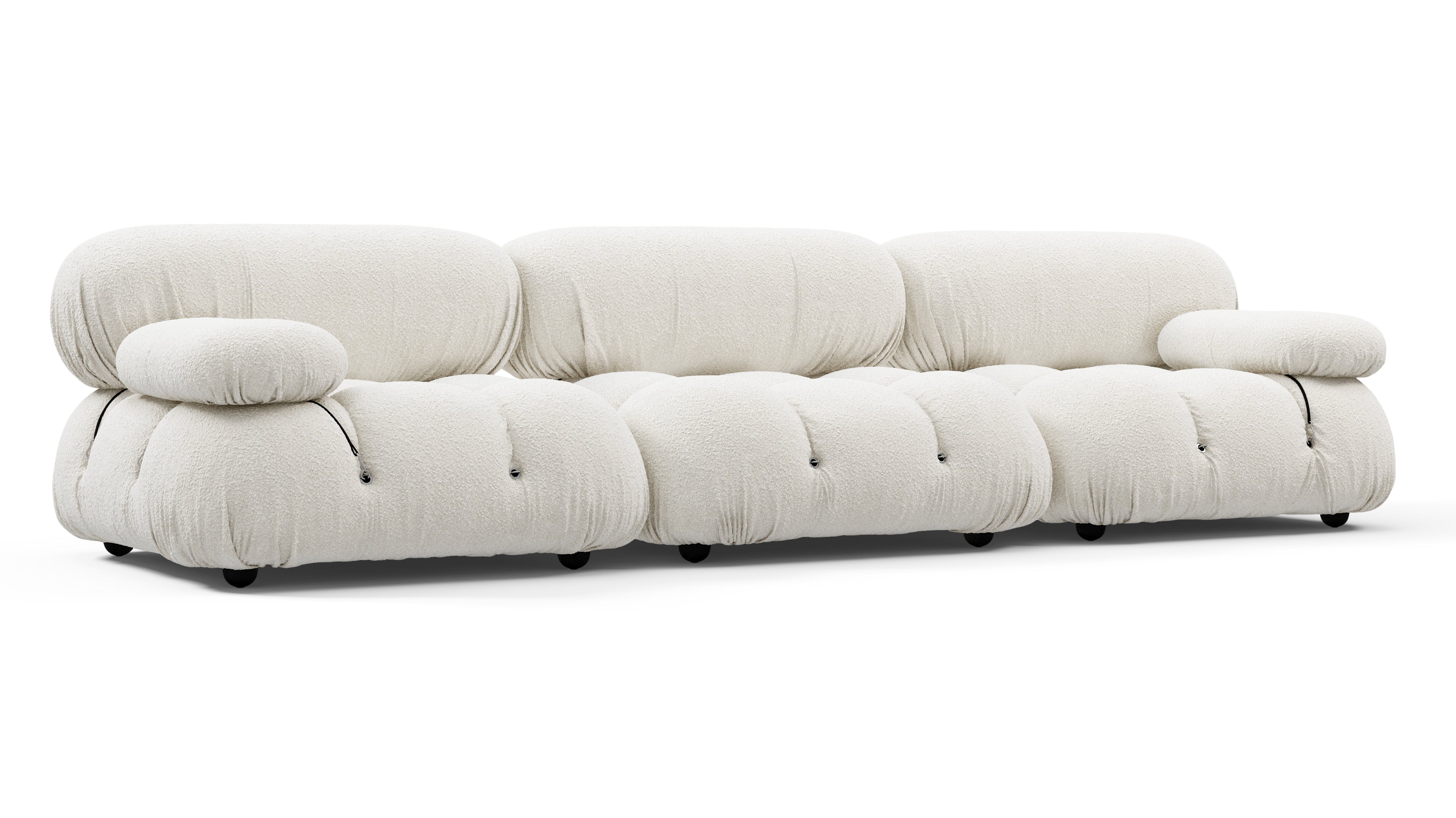 Mario Bellini Three Seater Sofa, White Boucle