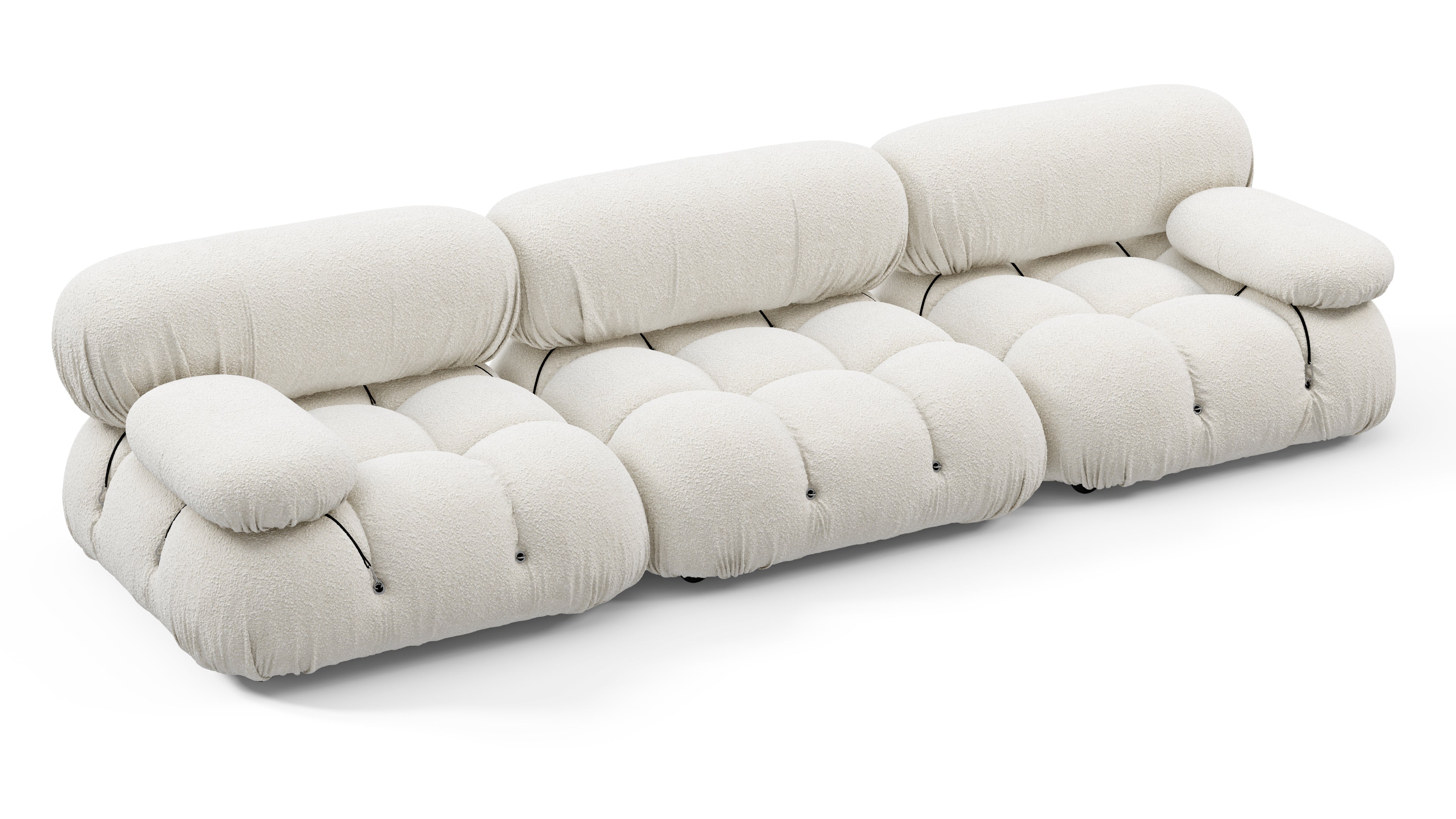 Mario Bellini Three Seater Sofa, White Boucle