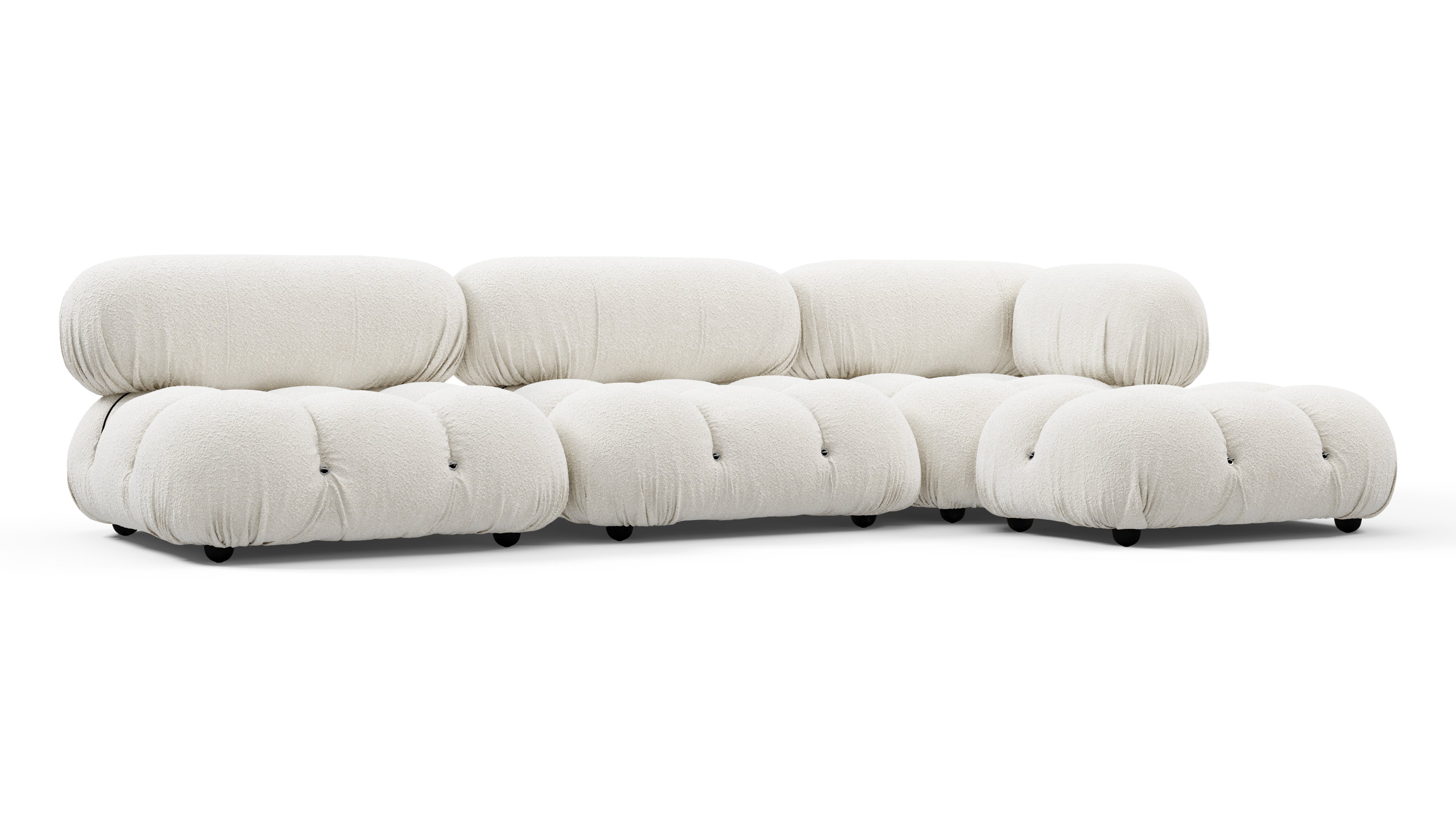 Mario Bellini Sofa Right Chaise, White Boucle