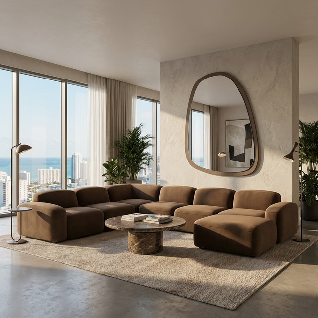 Vintara Design Brunello Sofa - Customizable Modular Sectional with Velvet Upholstery
