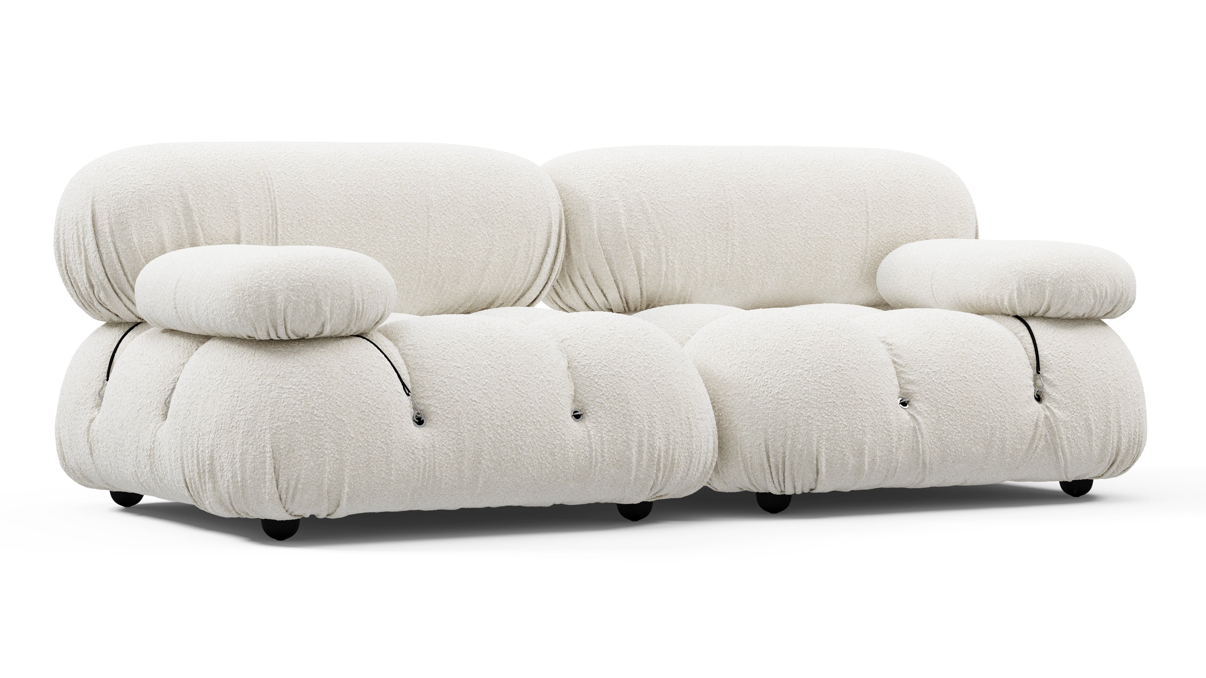 Mario Bellini Two Seater Sofa, White Boucle