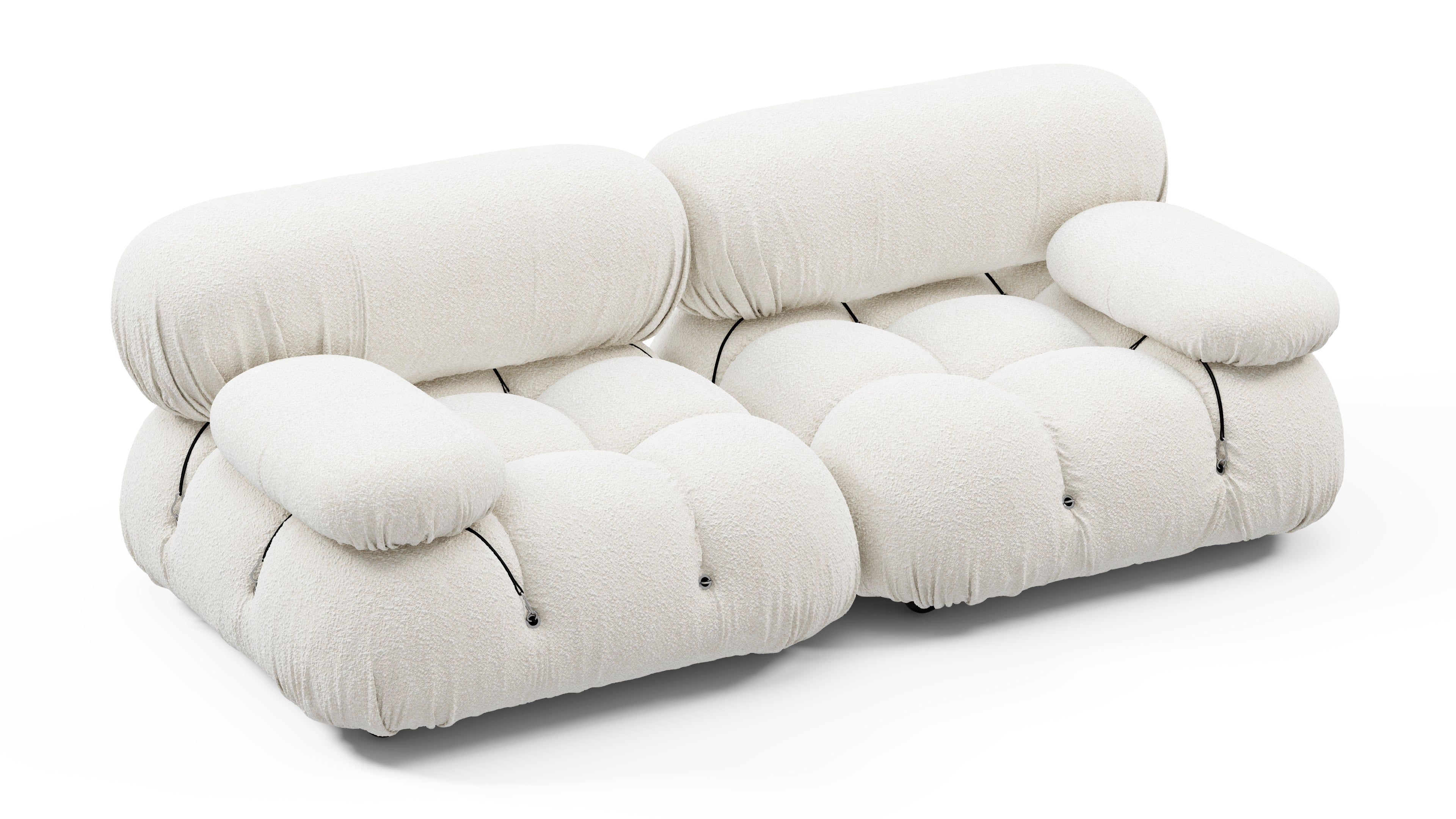 Mario Bellini Two Seater Sofa, White Boucle