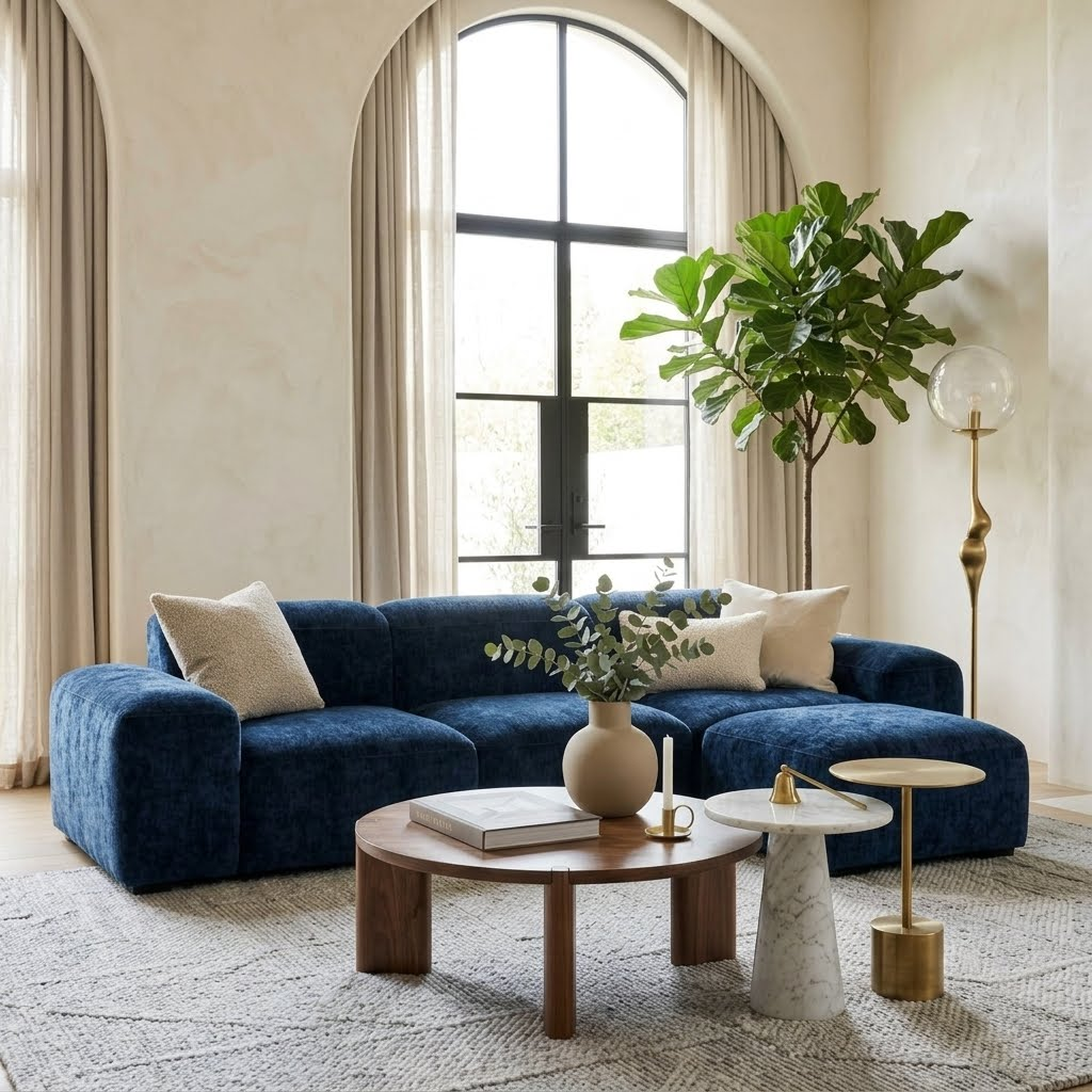 Amura Lapis Inspired Luxury Modular Sectional Sofa | Modern Velvet Living Room Couch