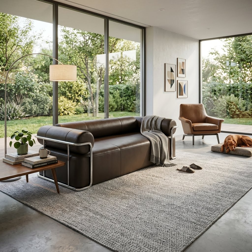 Modern Friedrich Chrome Pipe Sofa & Daybed (Strässle Model Custom Built)