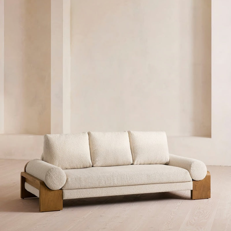 Olivier Sofa in Bouclé Sand - Mid-Century Coastal Luxe Lounge