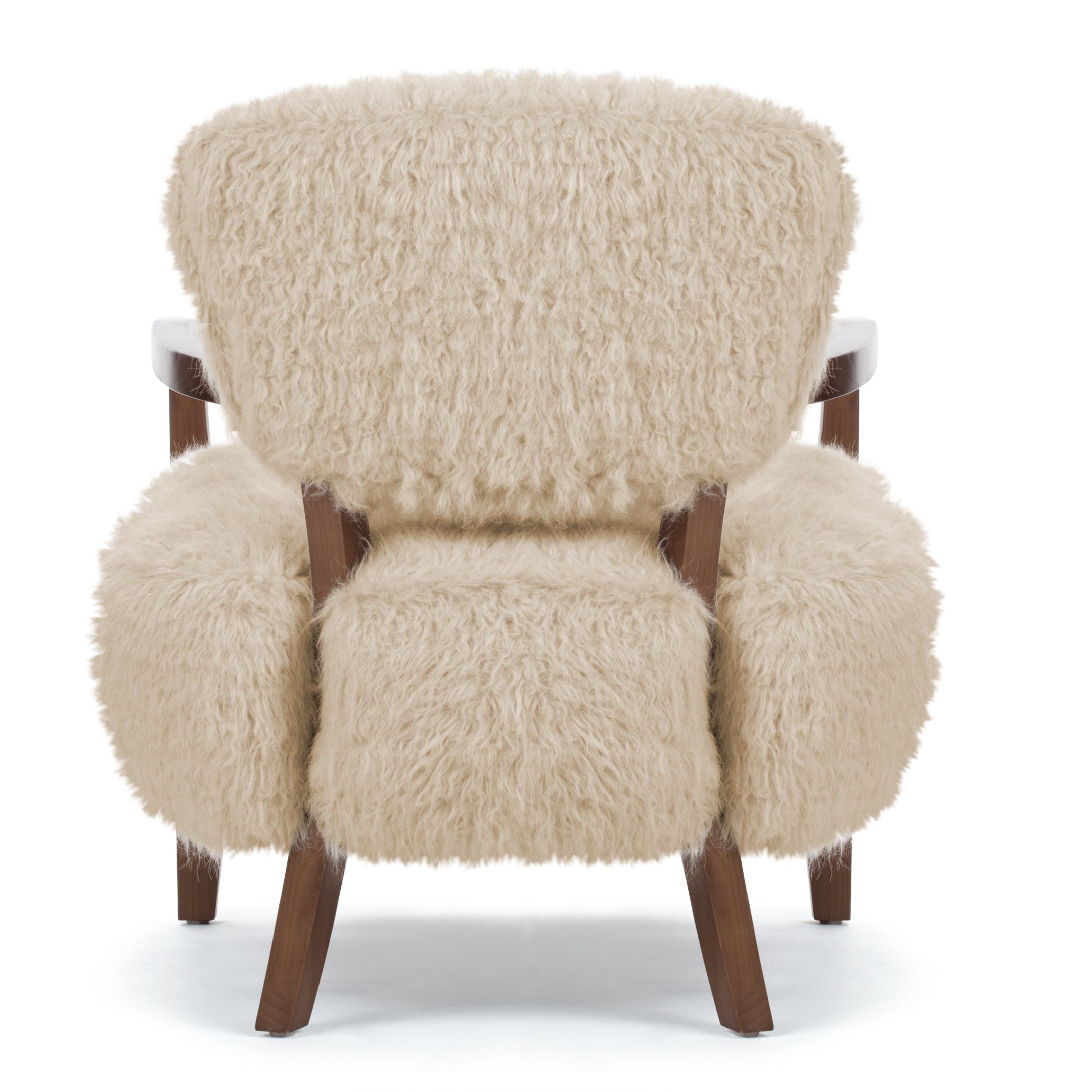 Compact Modern Accent Chair with Natural Wood Legs