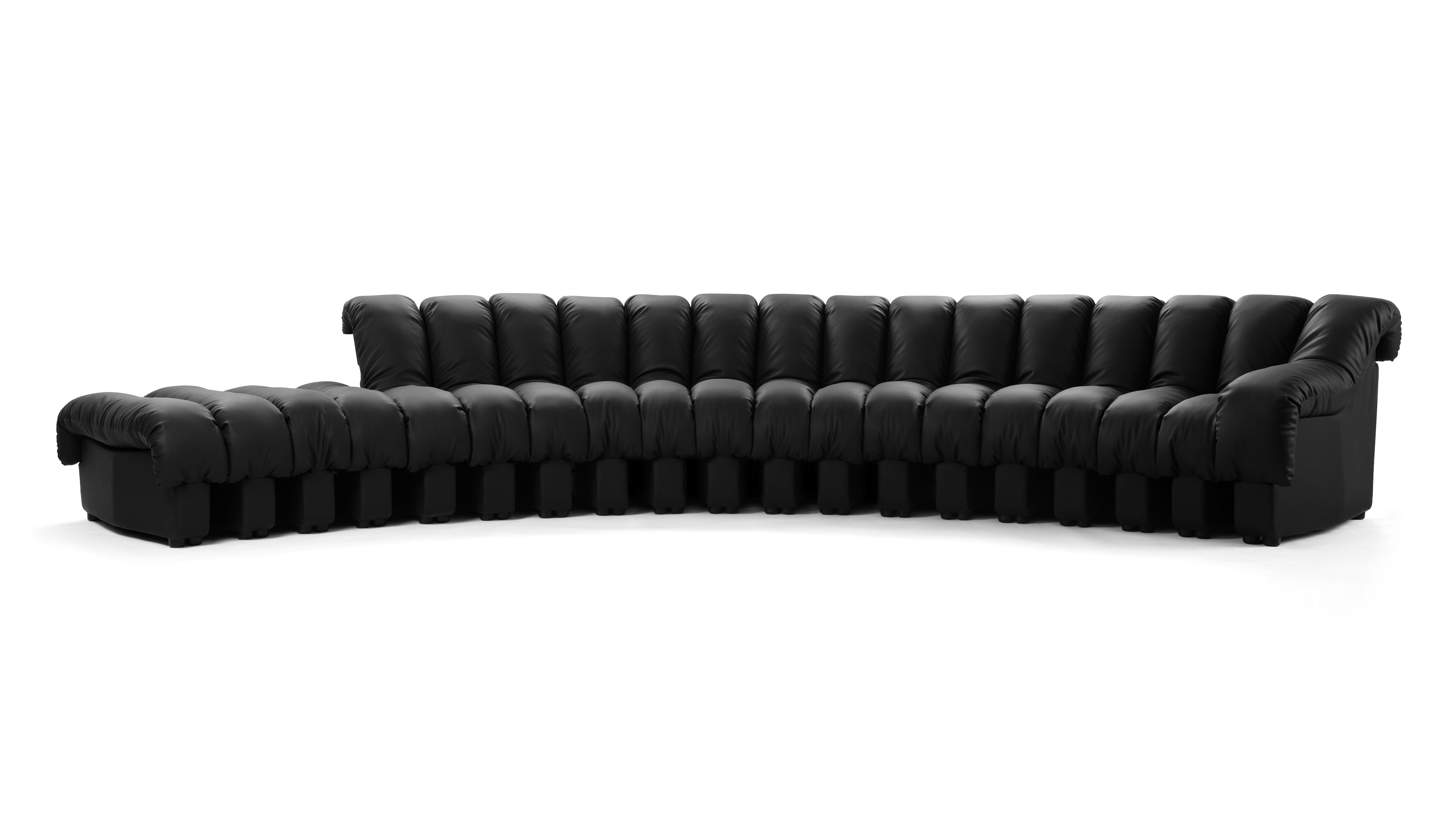 Midnight black Le Corbusier couch, bringing modern style to living room furniture collections.